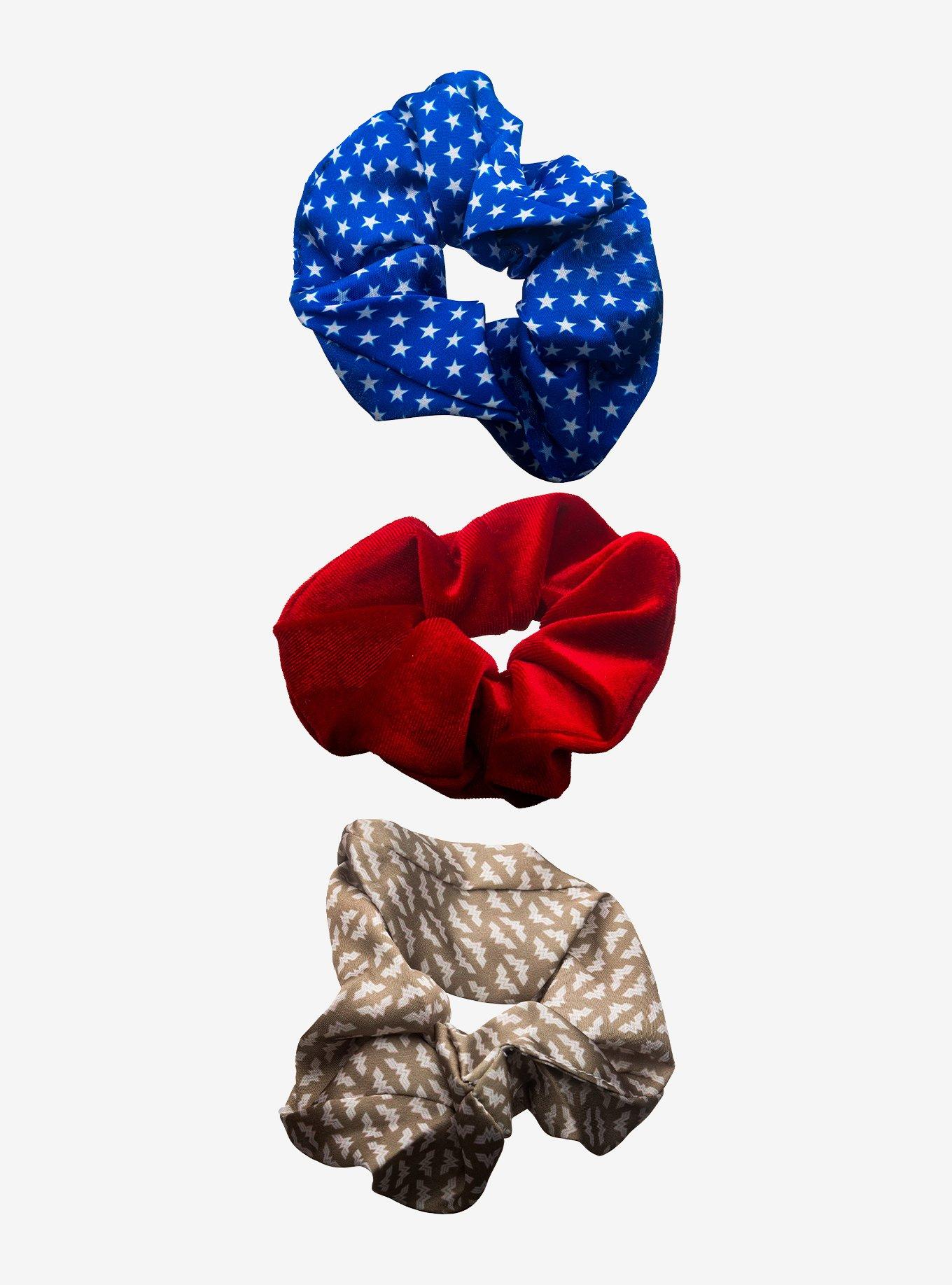 DC Comics Wonder Woman Hair Scrunchie Accessories Set (3pcs), , alternate