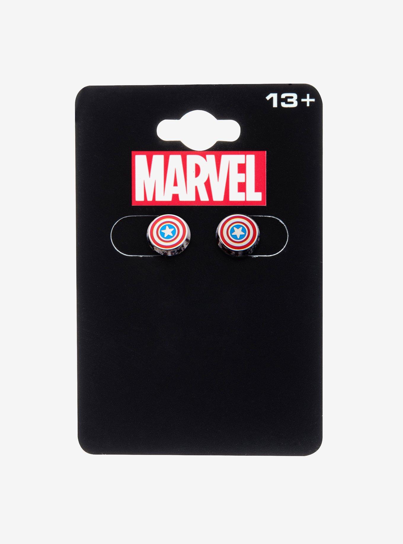Marvel Captain America Logo Round Ear Studs, , hi-res