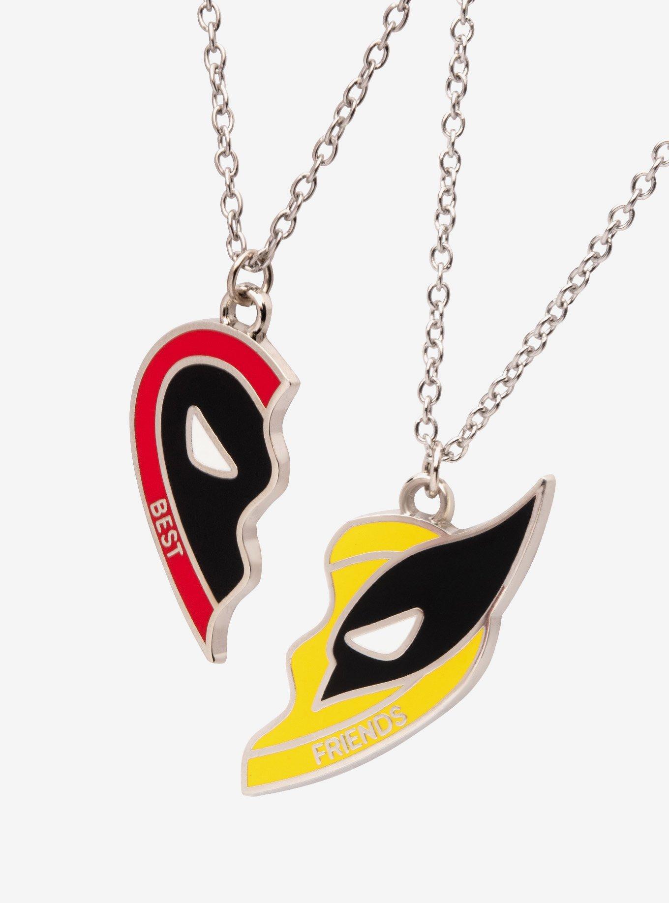 Marvel Deadpool and Wolverine Best Friends Heart Necklace Set, , hi-res