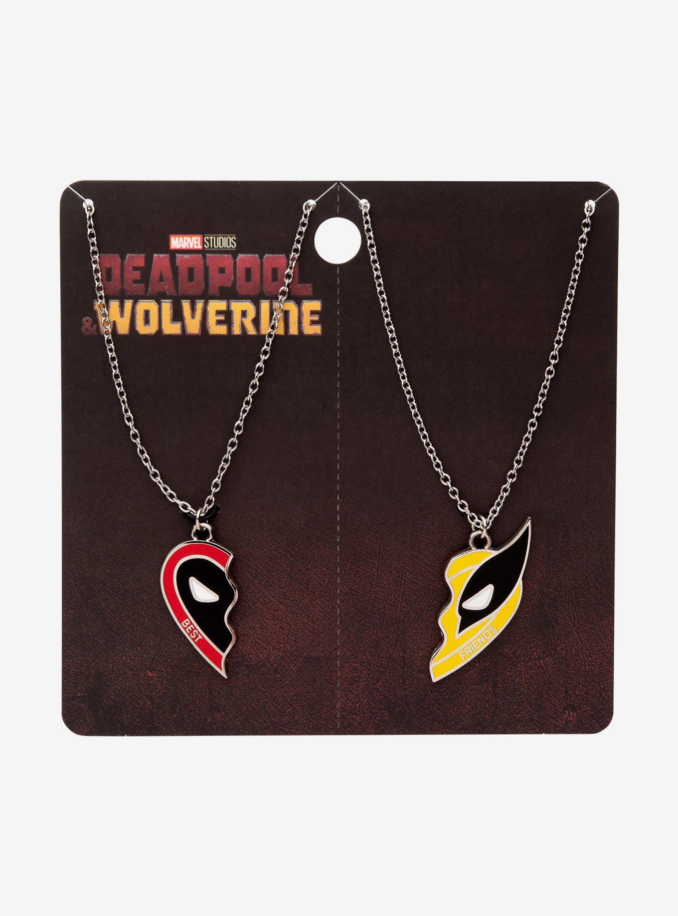 Marvel Deadpool and Wolverine Best Friends Heart Necklace Set, , alternate