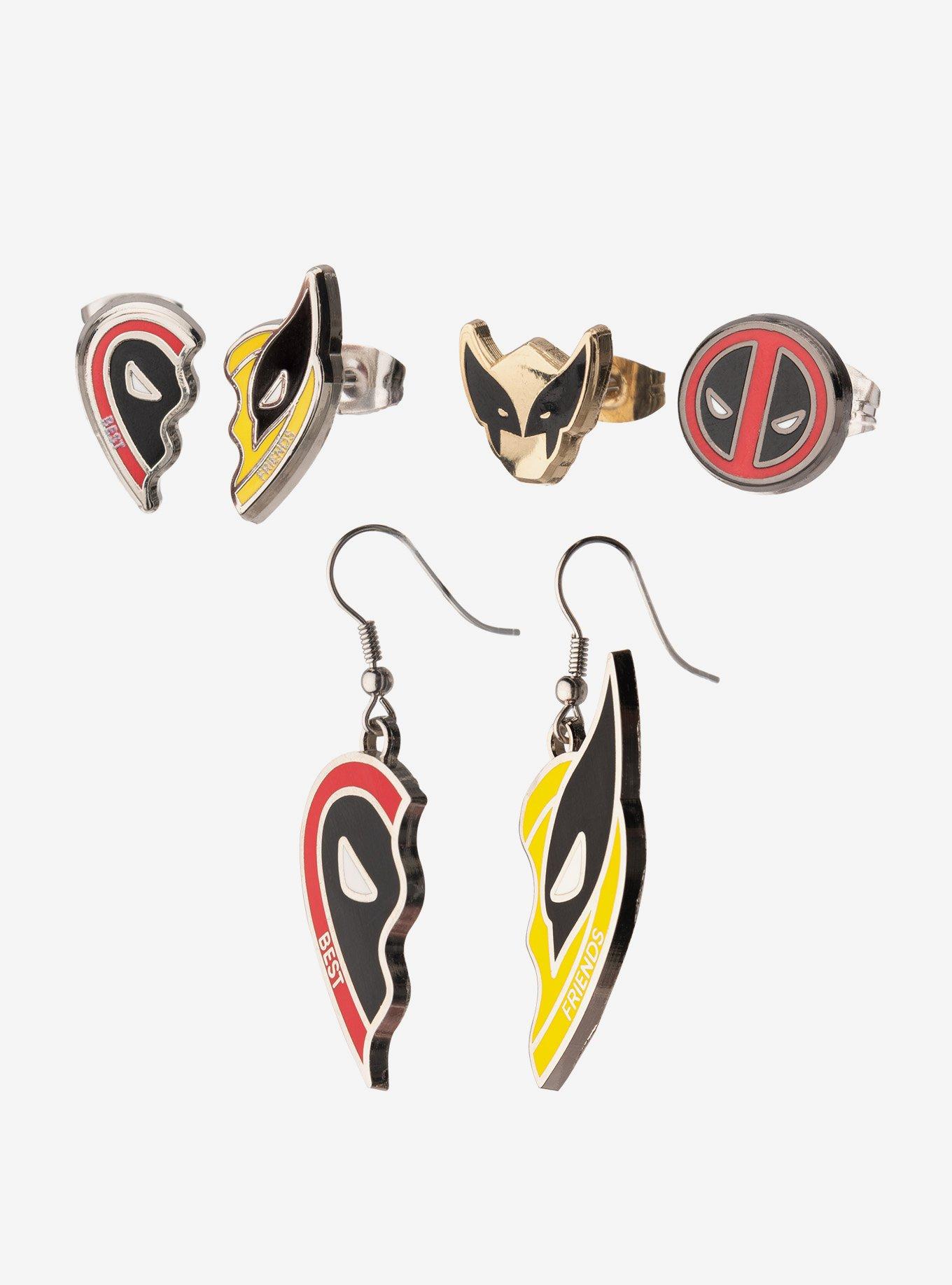Marvel Deadpool and Wolverine Best Friends Mismatch Earrings