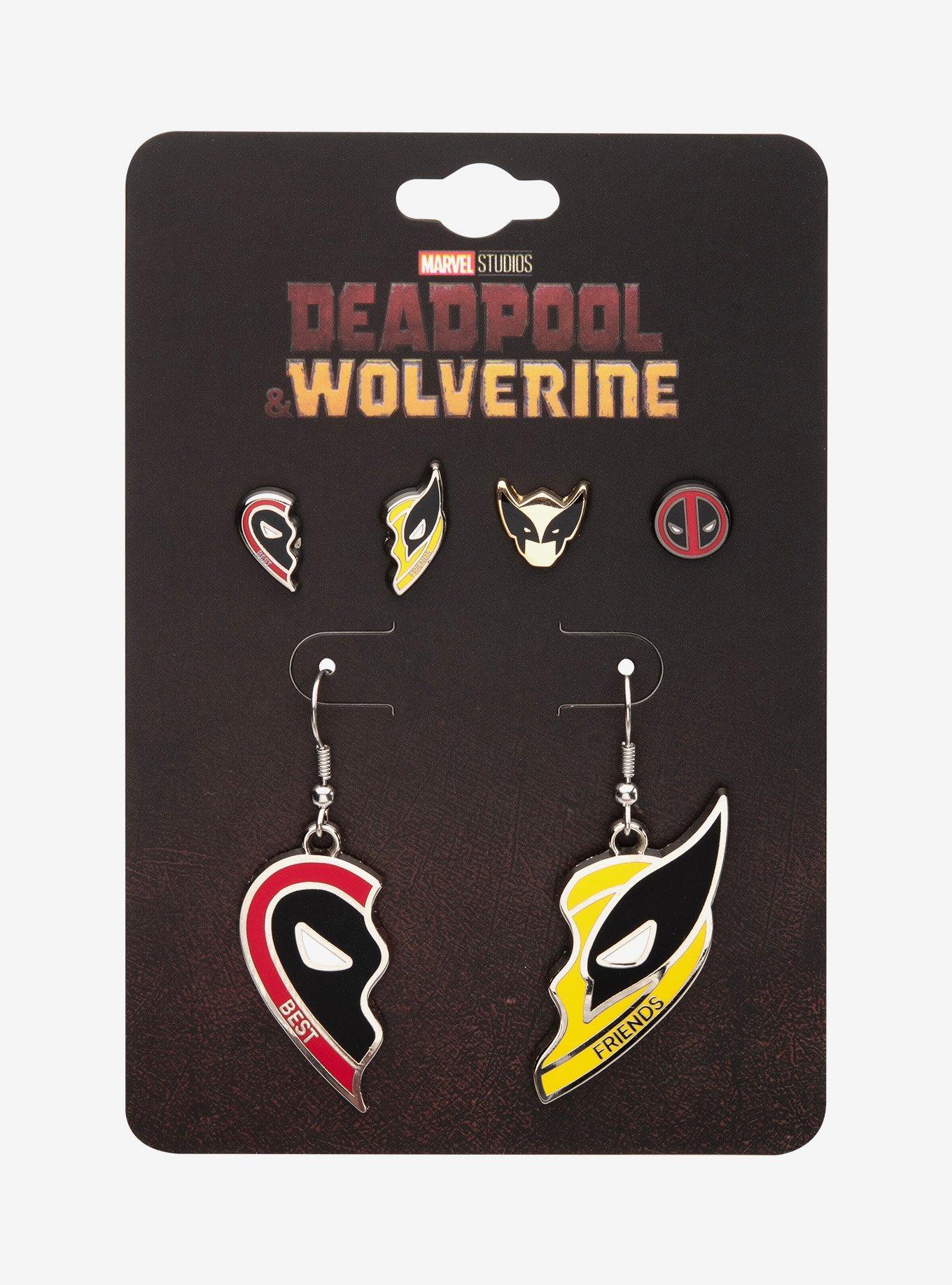 Marvel Deadpool and Wolverine Best Friends Mismatch Earrings