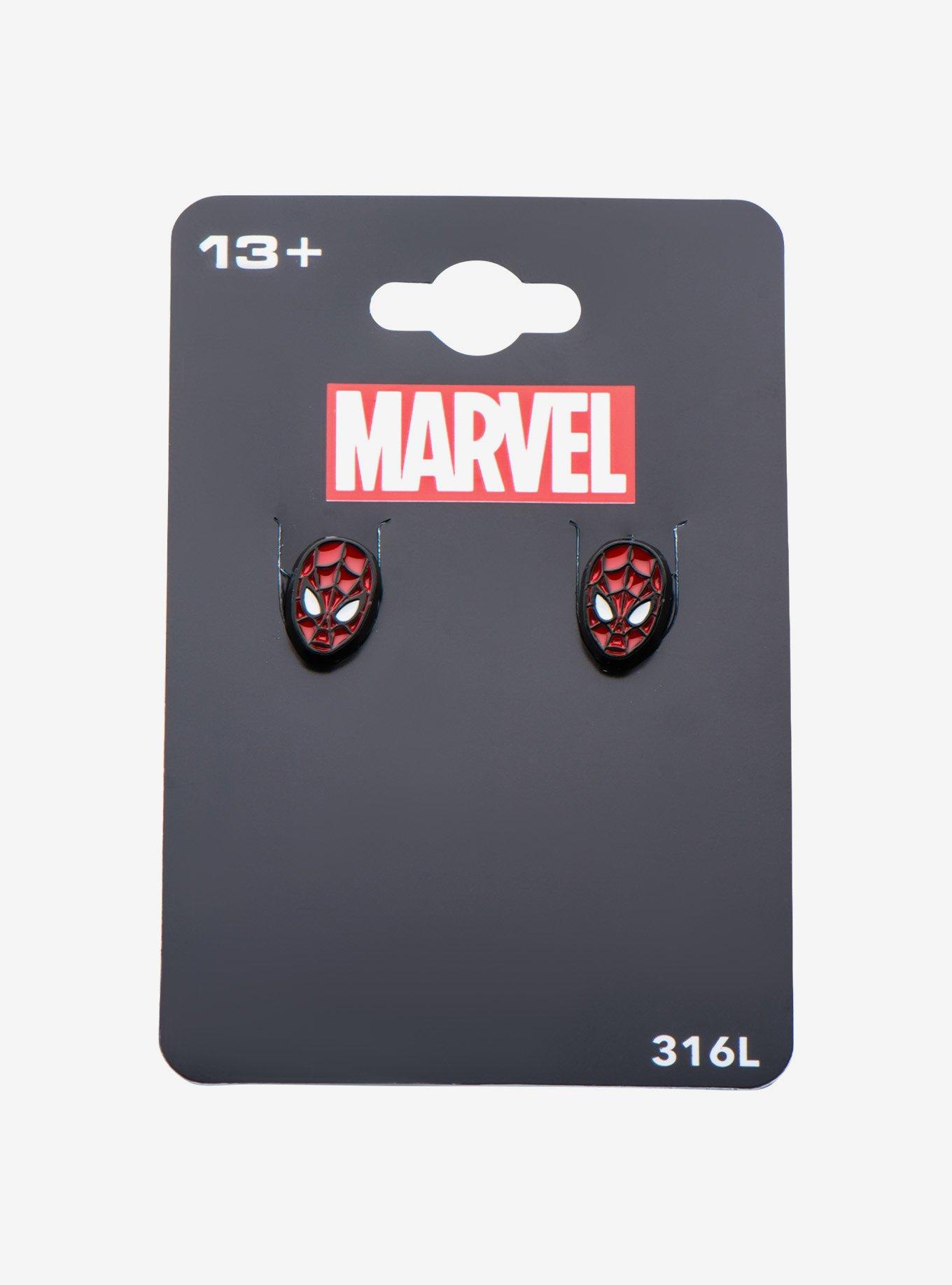 Marvel Spider-Man Face Front Stud Earrings, , hi-res