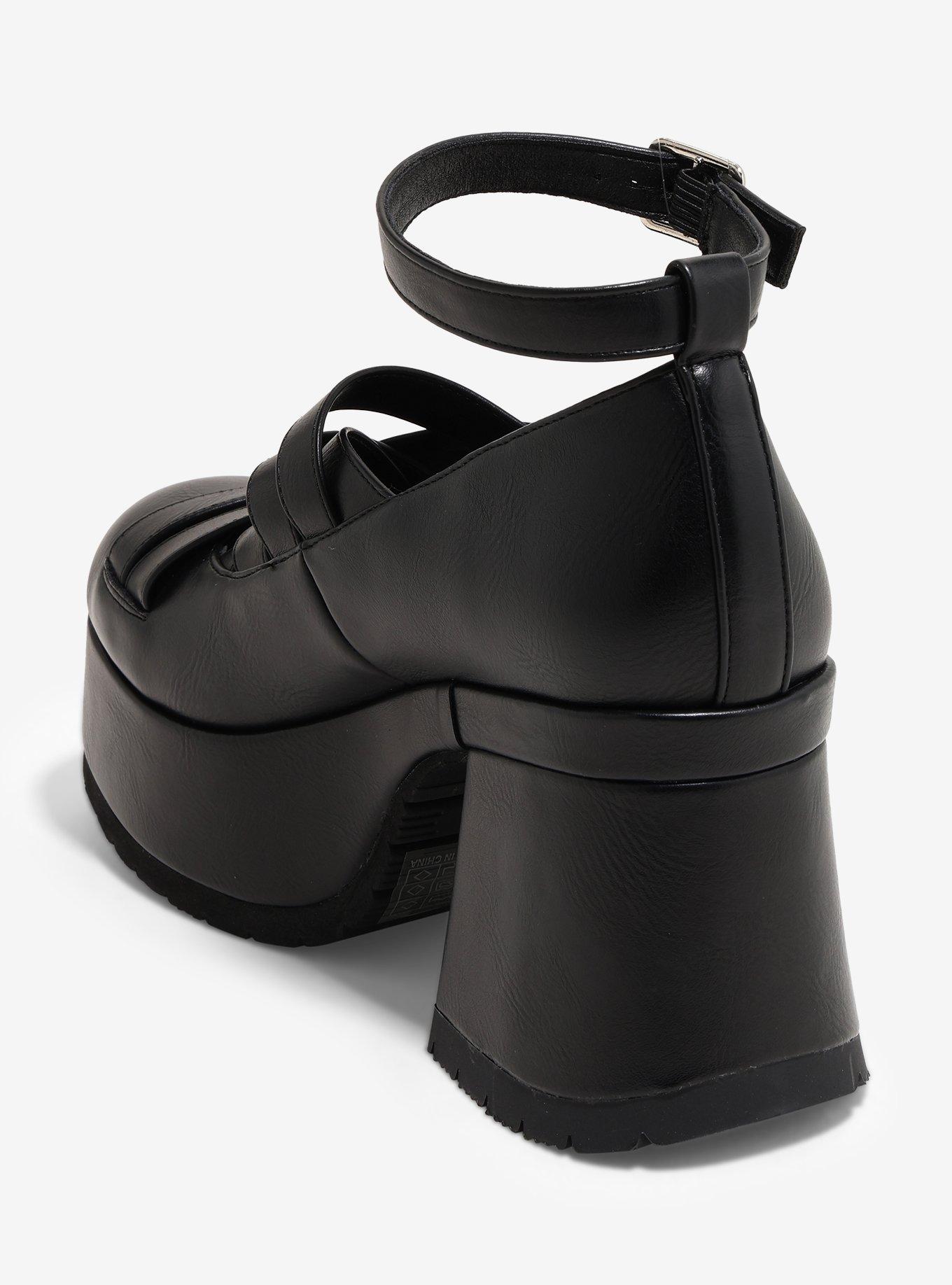 Koi Black Avalon Strappy Chunky Heels, , hi-res