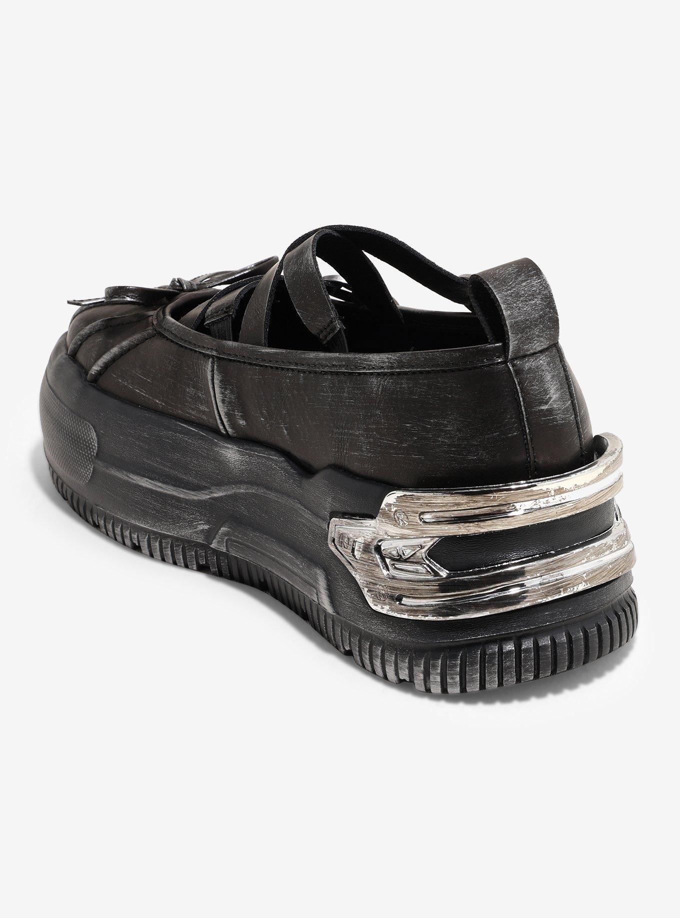 Koi Metamorphosis Distressed Charcoal Mary Janes, , hi-res