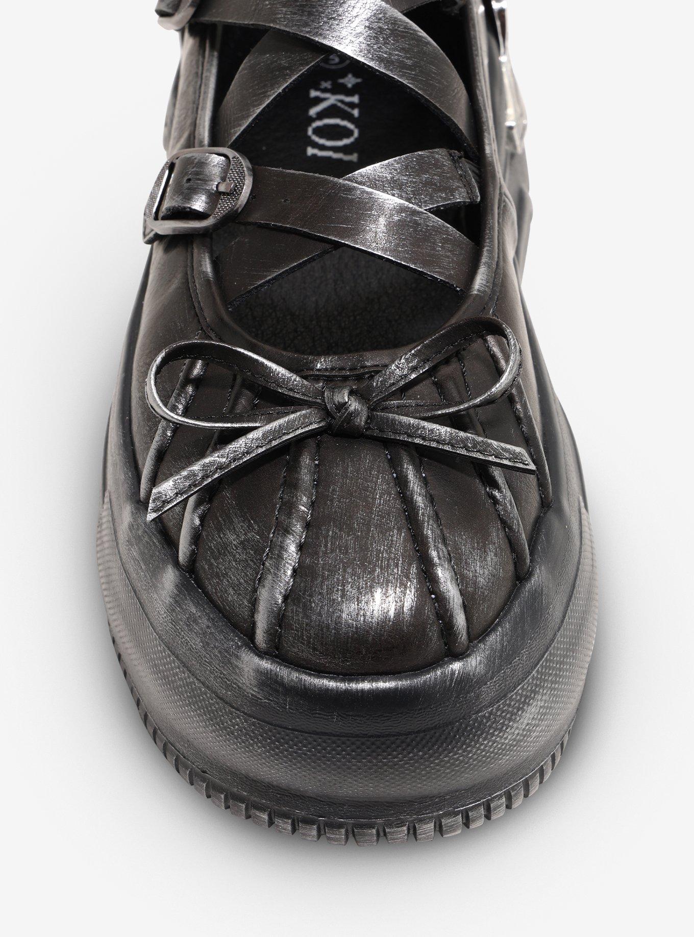 Koi Metamorphosis Distressed Charcoal Mary Janes, CHARCOAL, alternate