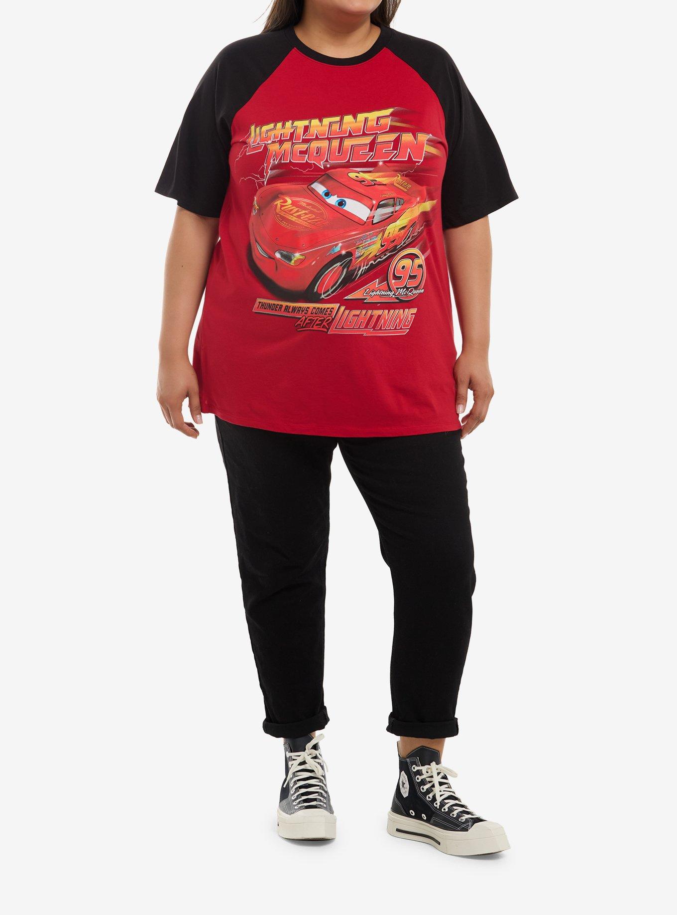 Disney Pixar Cars Lightning McQueen Girls Oversized Raglan Top Plus Size, , hi-res