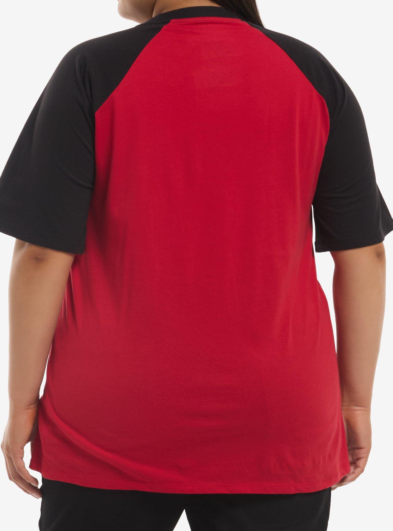 Disney Pixar Cars Lightning McQueen Girls Oversized Raglan Top Plus Size, BLACK, alternate