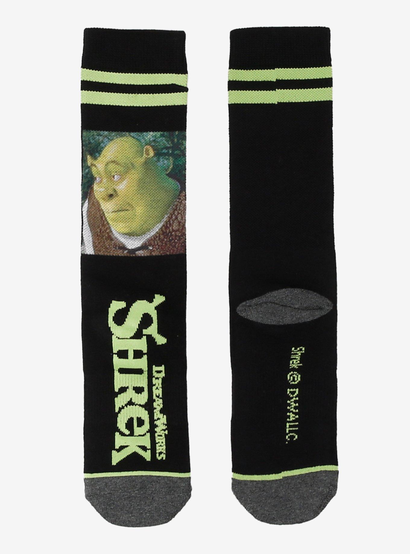 Shrek Meme Face Varsity Stripe Crew Socks, , hi-res