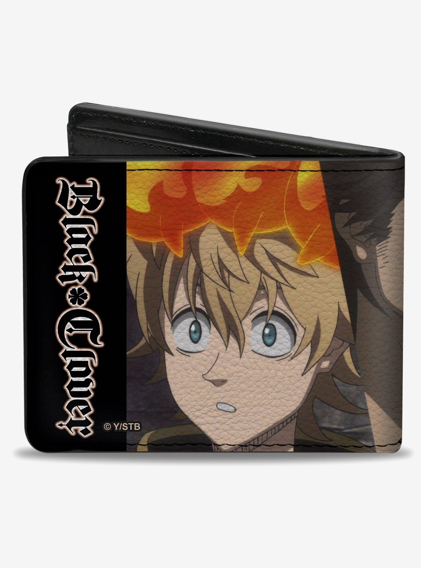 Black Clover Three Character Pose Blocks and Title Logo Bifold Wallet, , hi-res