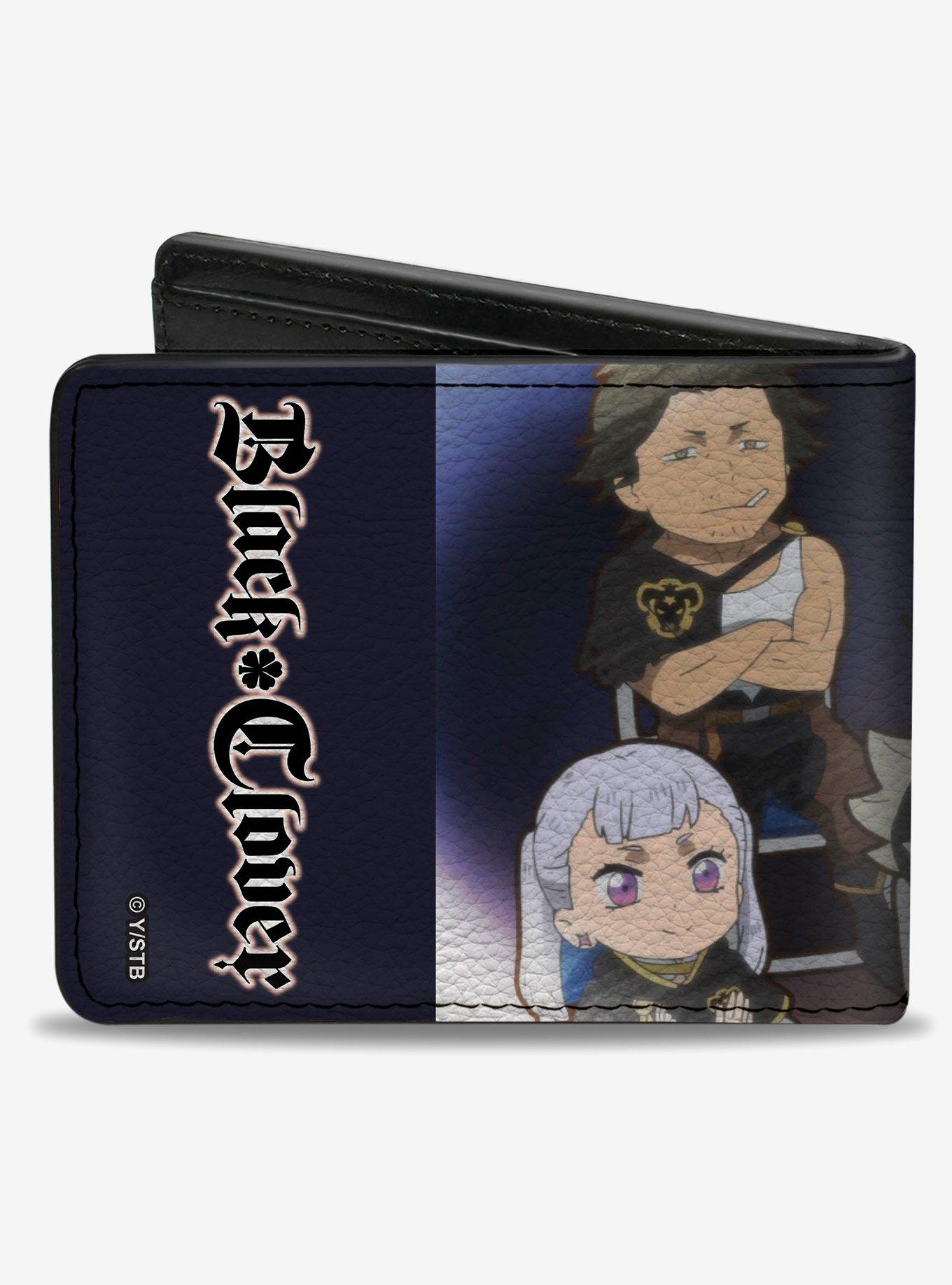 Black Clover Seven Chibi Characters Sitting Group and Logo Bifold Wallet, , hi-res
