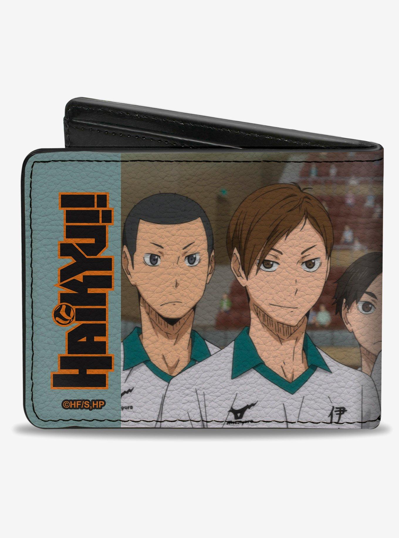 Haikyu!! Date Tech High Iron Wall Group Pose Teal Bifold Wallet, , hi-res