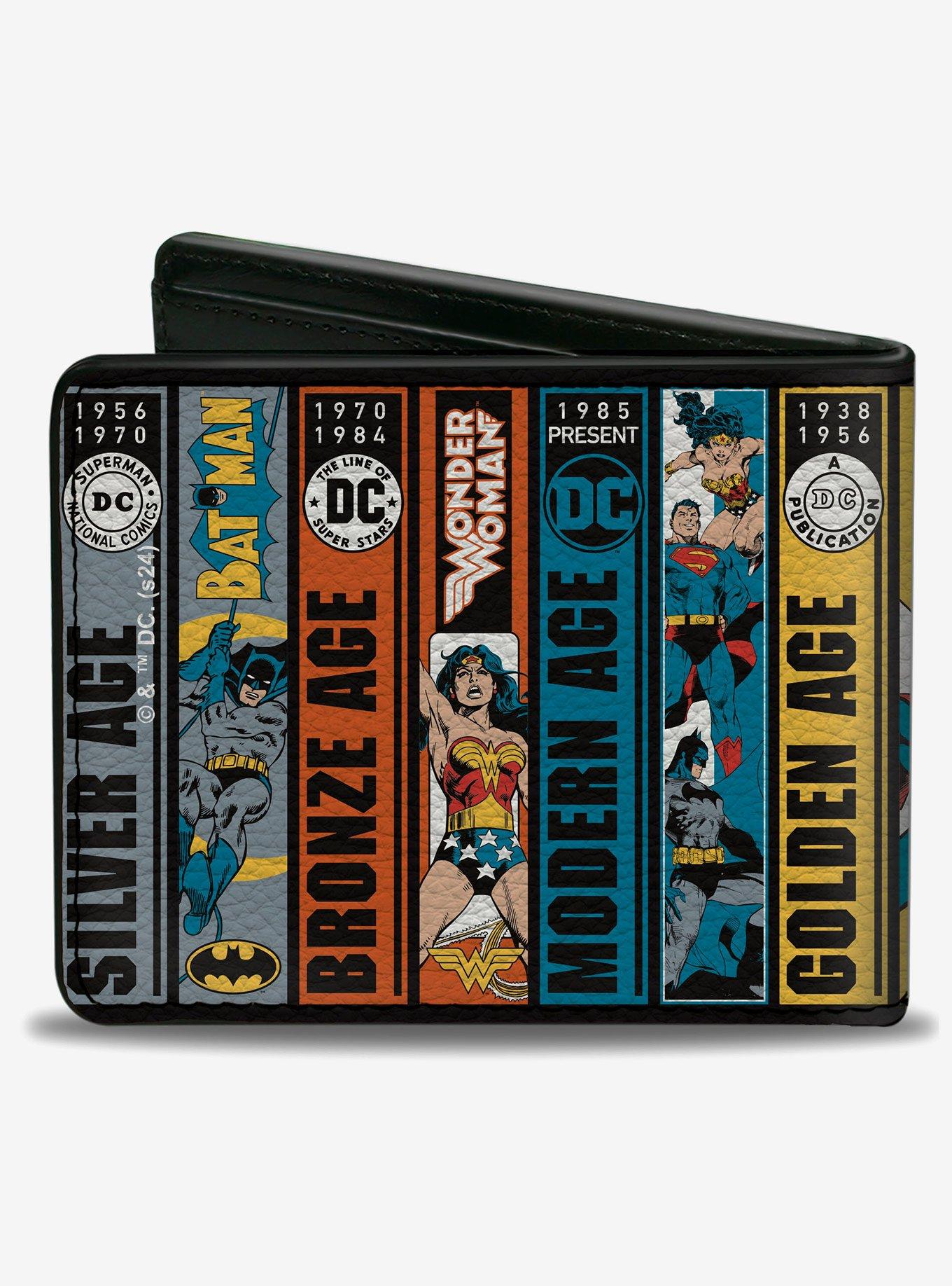 DC Comics Dc Justice League Comics Anniversary Age Scene Blocks Bifold Wallet, , hi-res