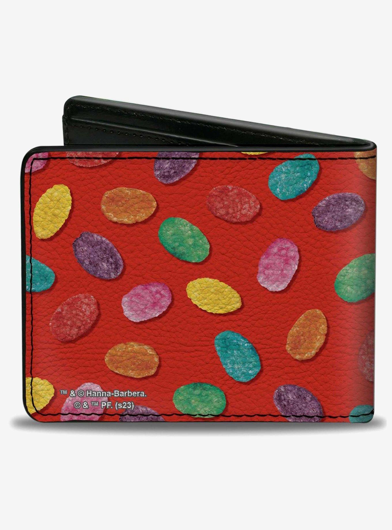 The Flintstones Post Fruity Pebbles Logo and Cereal Scattered Bifold Wallet, , alternate