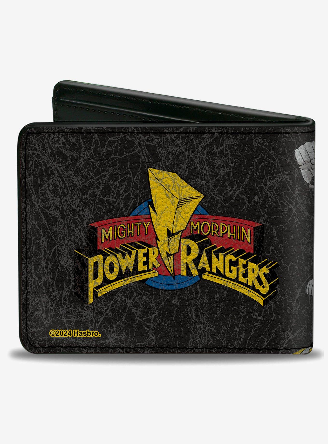 Mighty Morphin' Power Rangers Group Action Pose Weathered and Logo Bifold Wallet, , hi-res