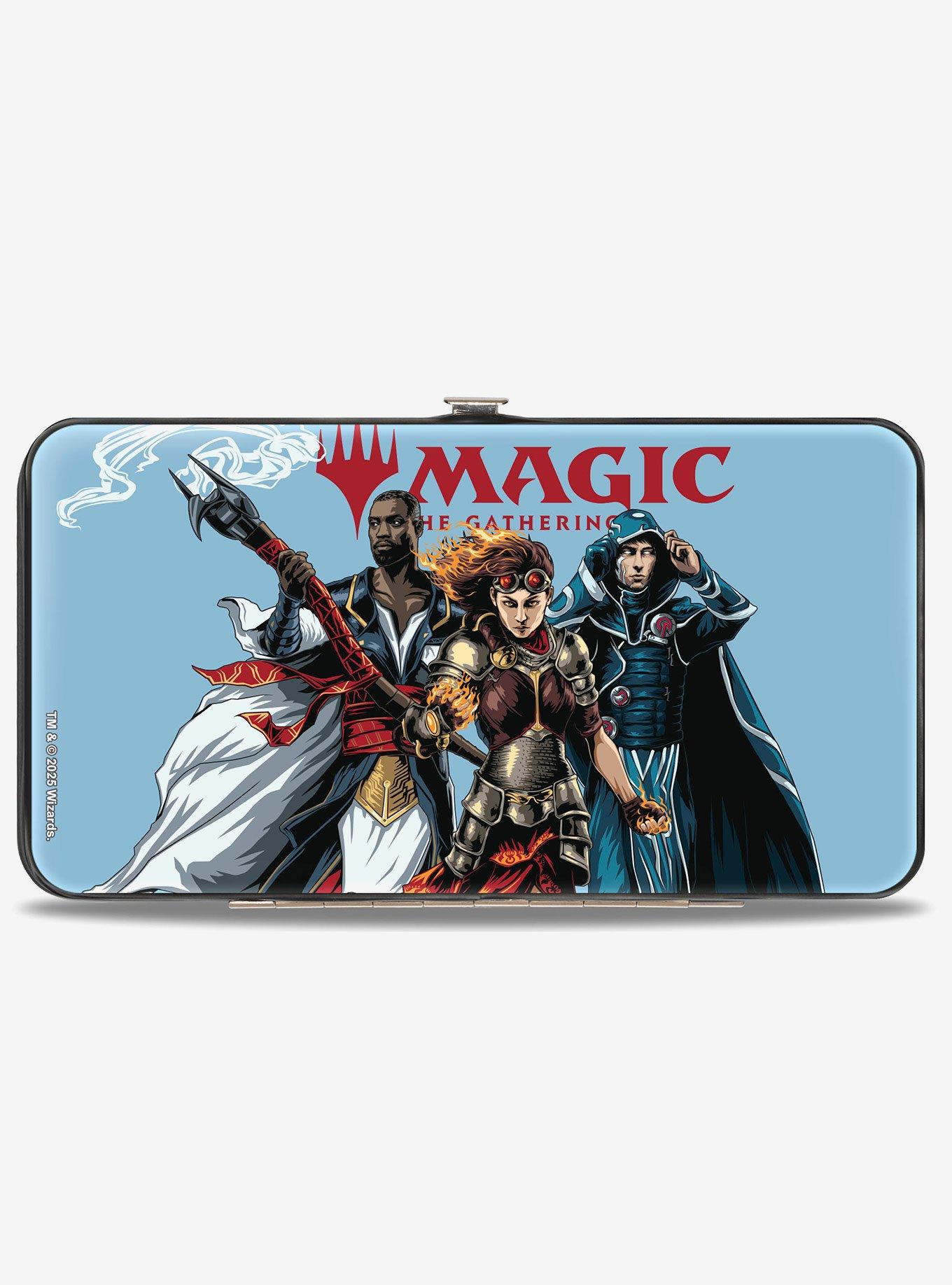 Magic The Gathering Three Planeswalker Group Pose and Title Logo Light Hinged Wallet, , hi-res