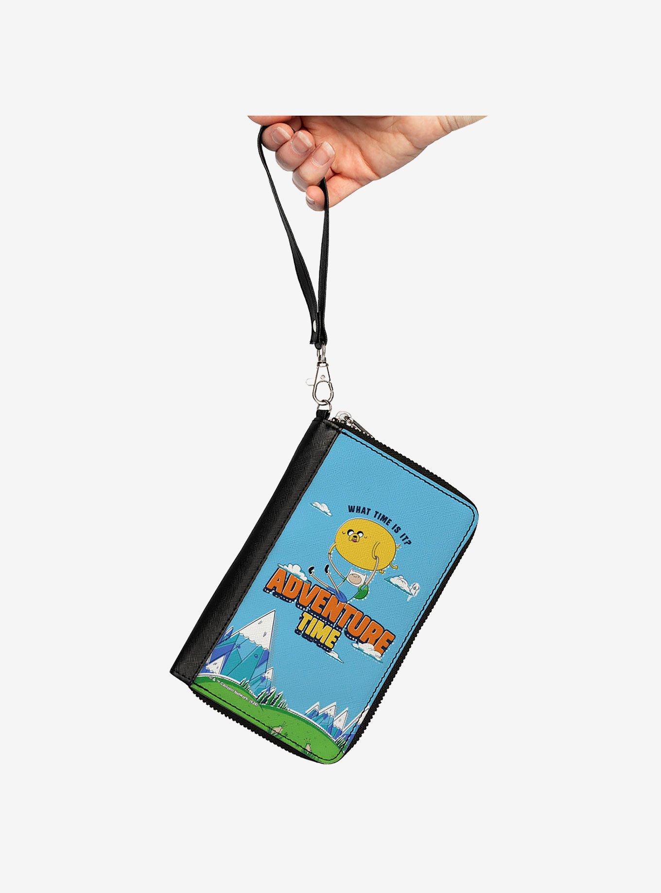 Adventure Time Jake and Finn WHAT TIME IS IT Flying Pose Zip Around Wallet, , hi-res