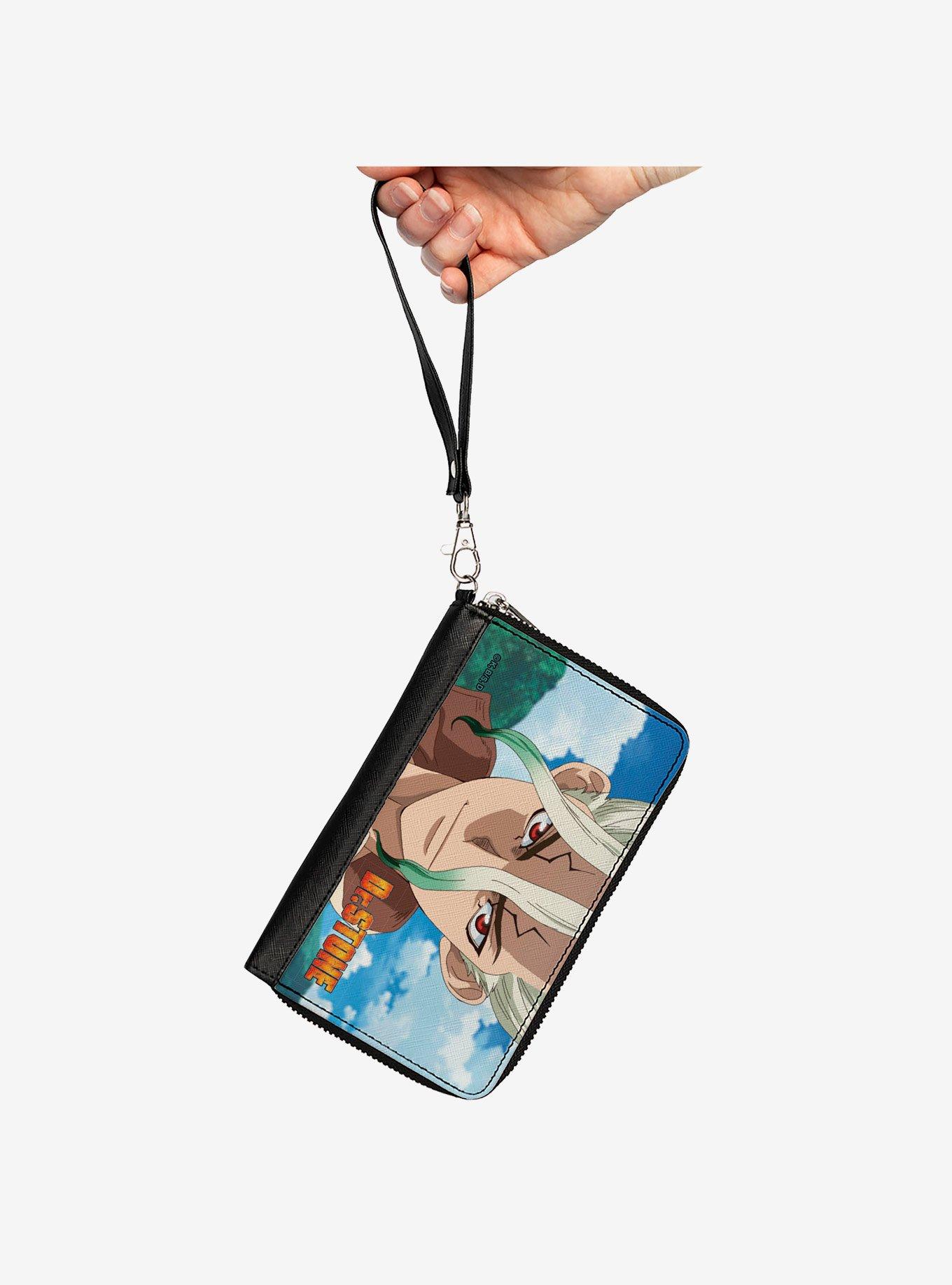 Dr. Stone Senku Ishigami New World Map Pose and Title Logo Zip Around Wallet, , hi-res