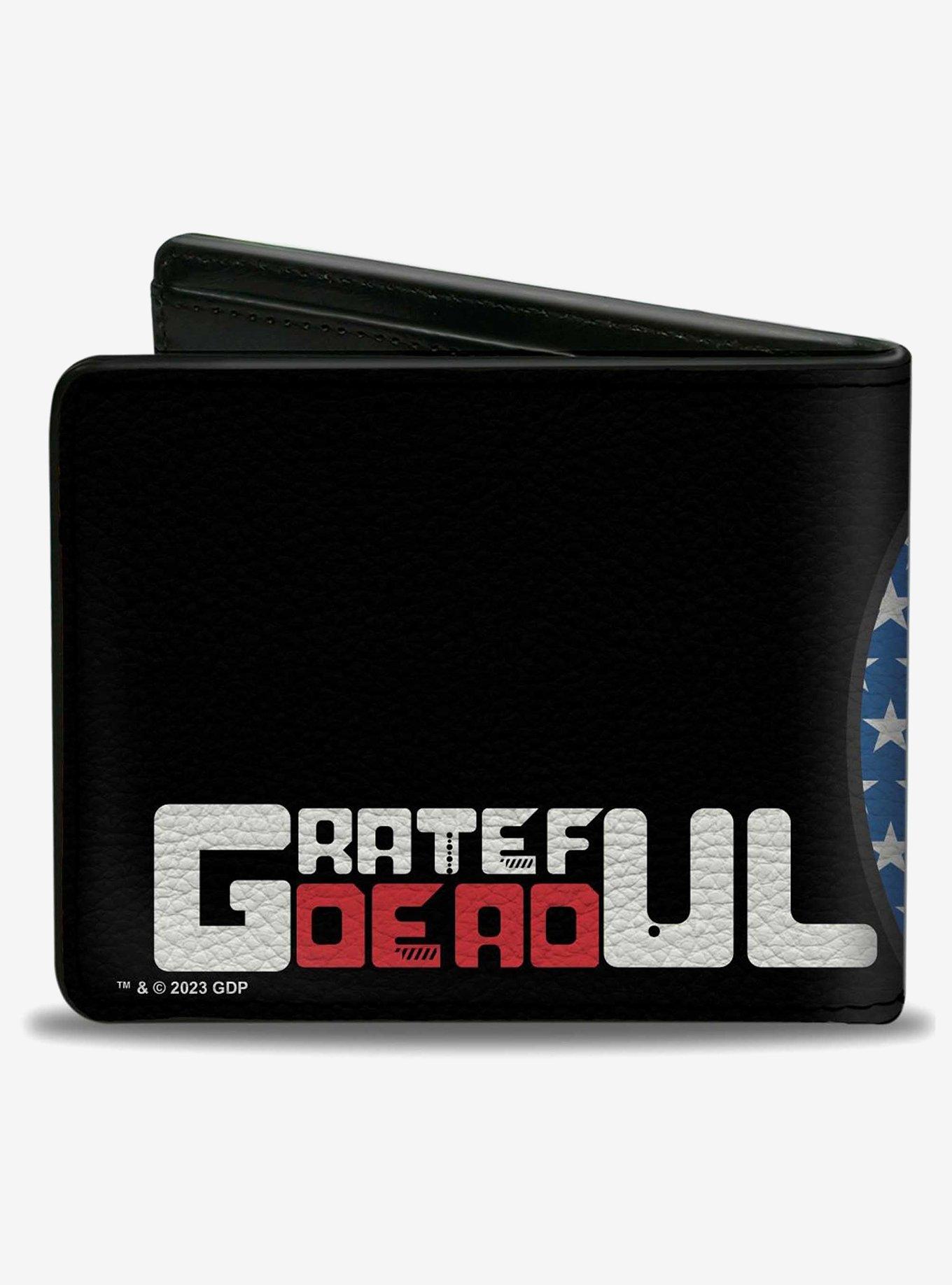 Grateful Dead Steal Your Face Stars Stripes Close Up Bifold Wallet, , hi-res