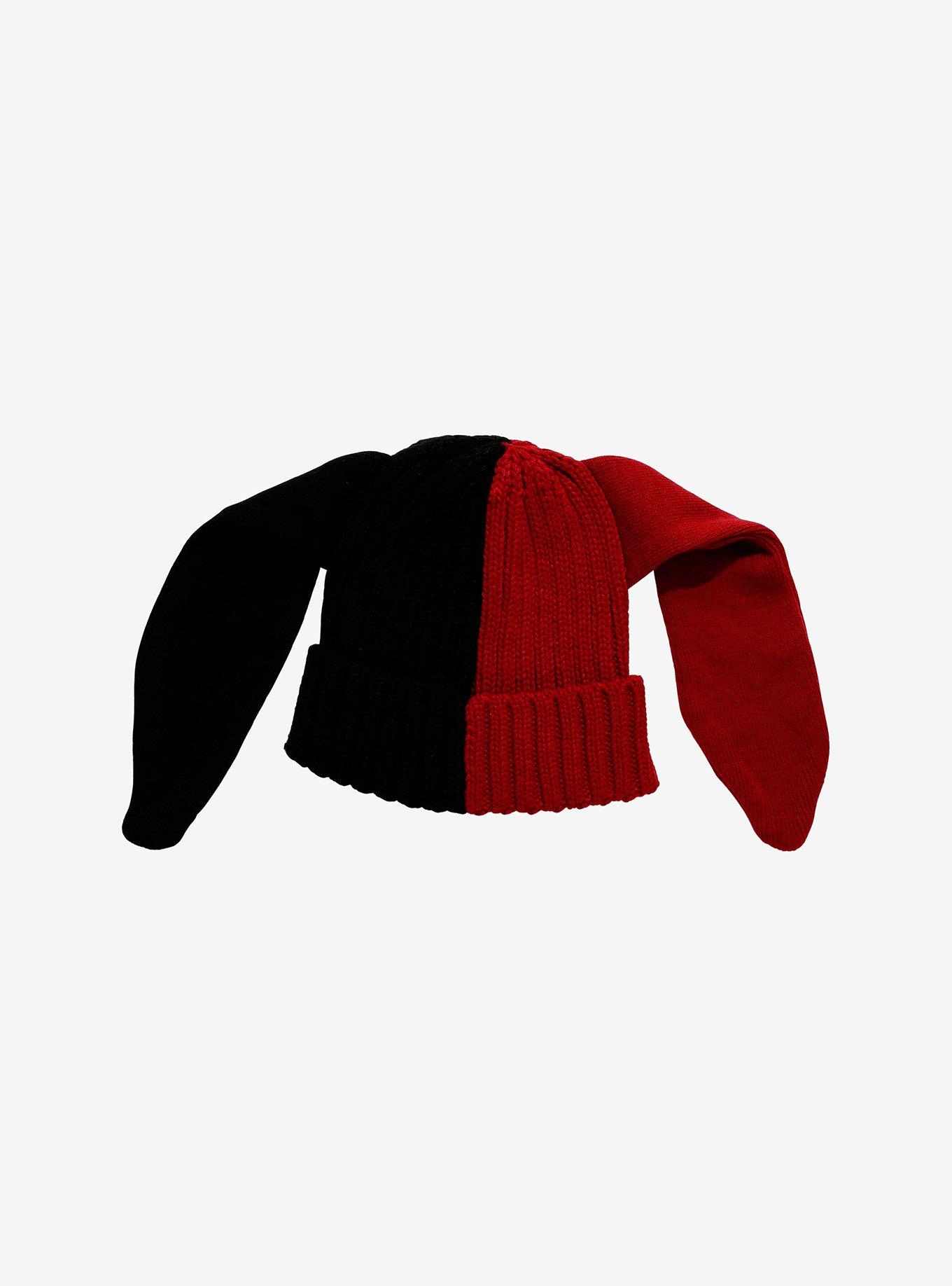 Red & Black Stitch Split Bunny Beanie, , hi-res
