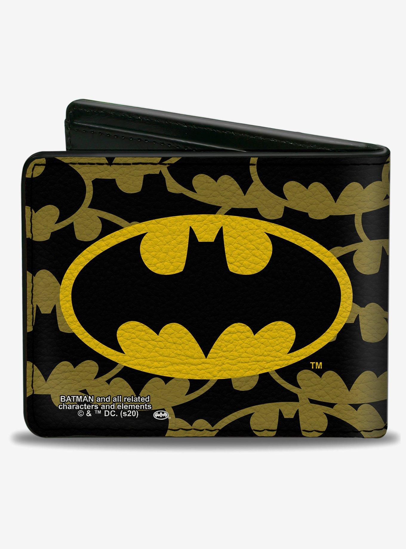 DC Comics Batman Logo Centered Stacked Logos Bifold Wallet