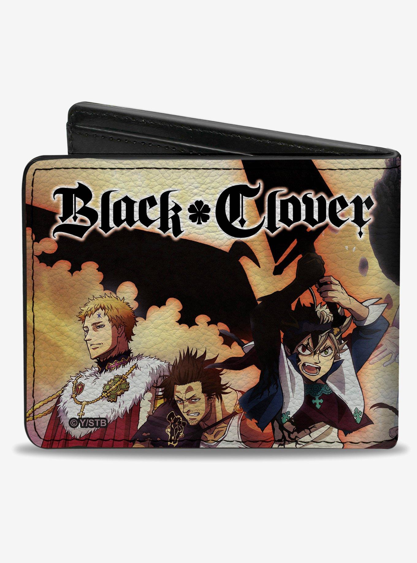 Black Clover Character Collage and Title Logo Bifold Wallet