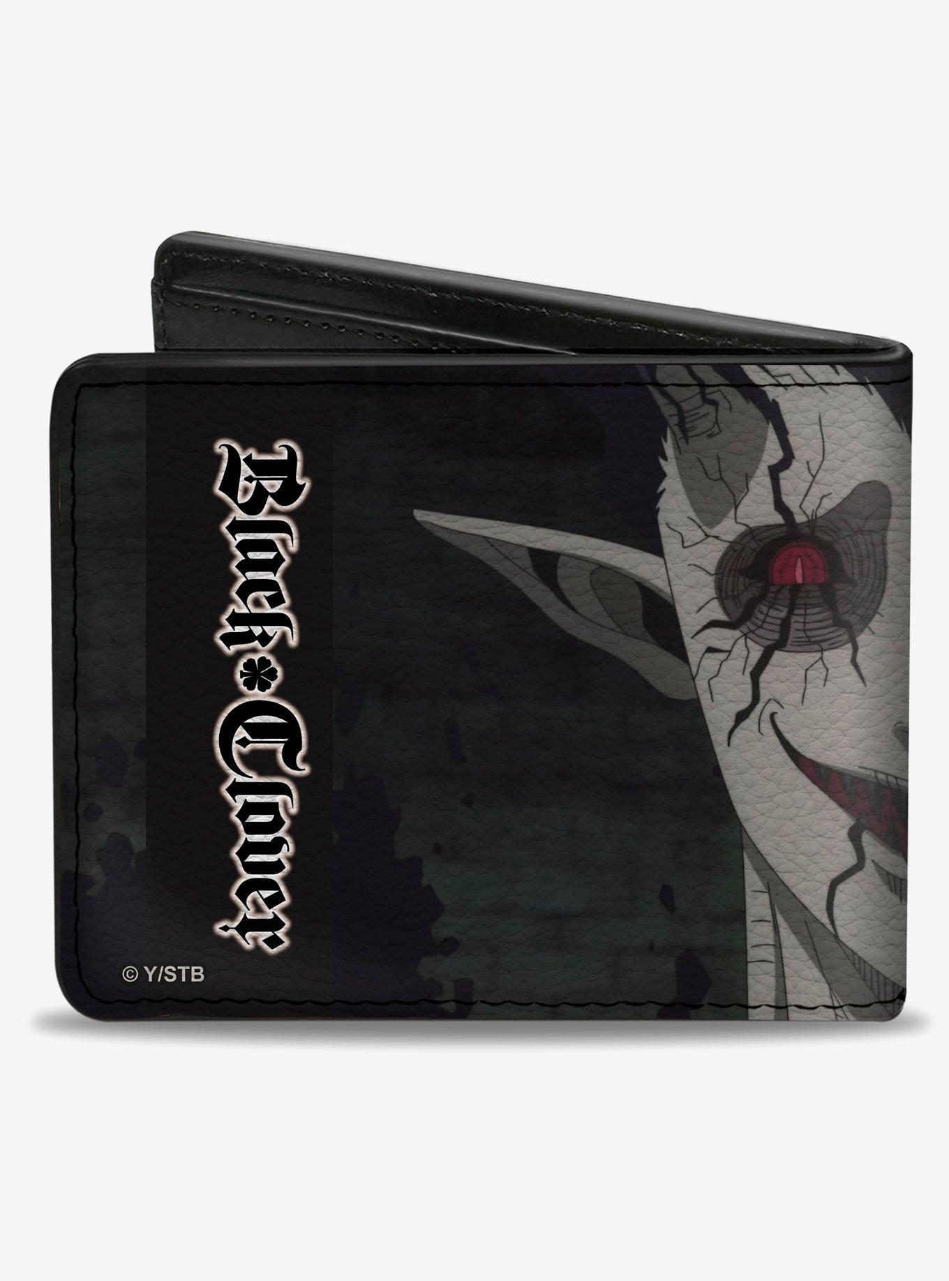 Black Clover Zagra Face Close Up and Title Logo Bifold Wallet, , hi-res