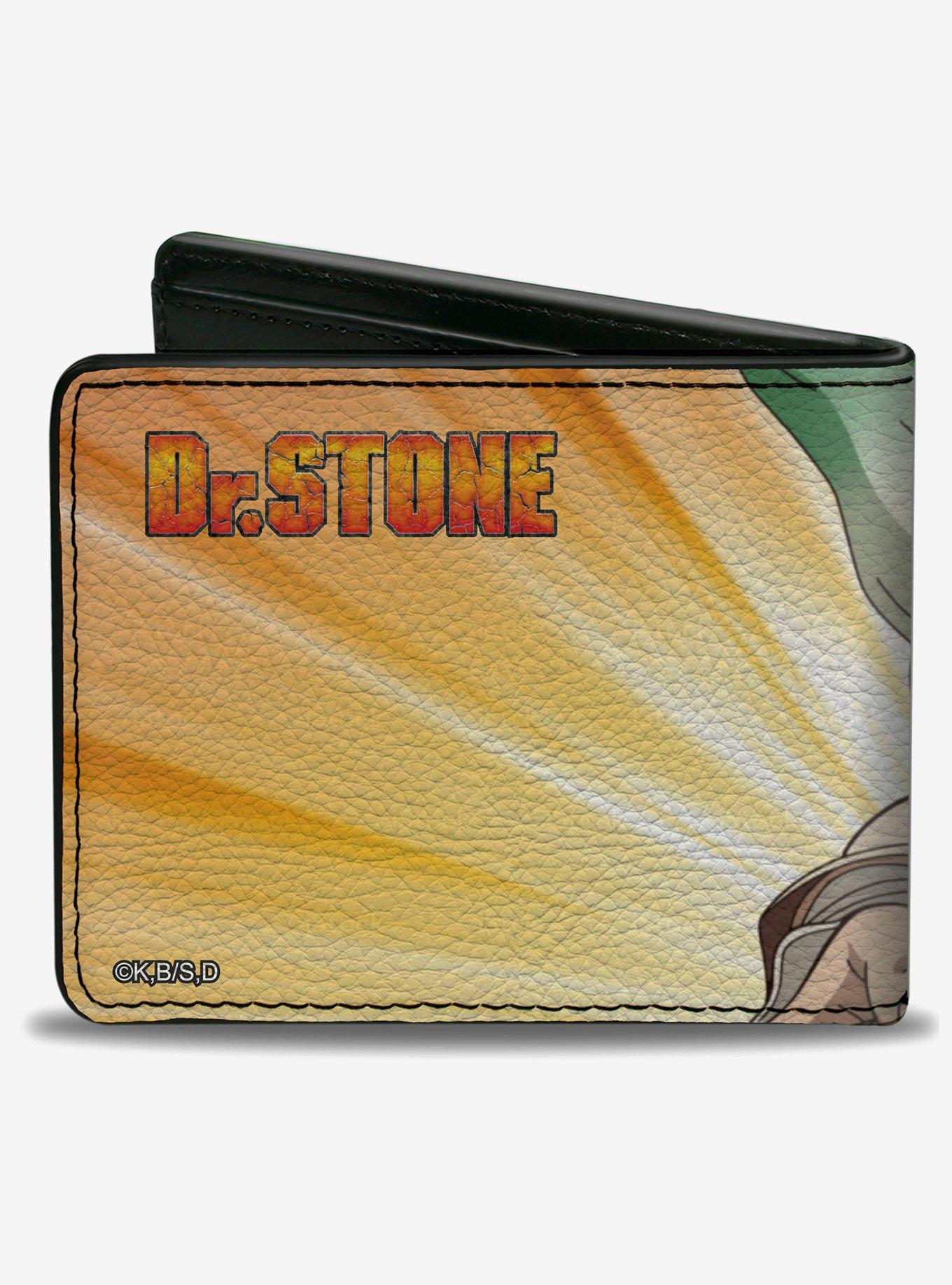 Dr. Stone Chibi Senku Ishigami Peace Pose and Logo Bifold Wallet