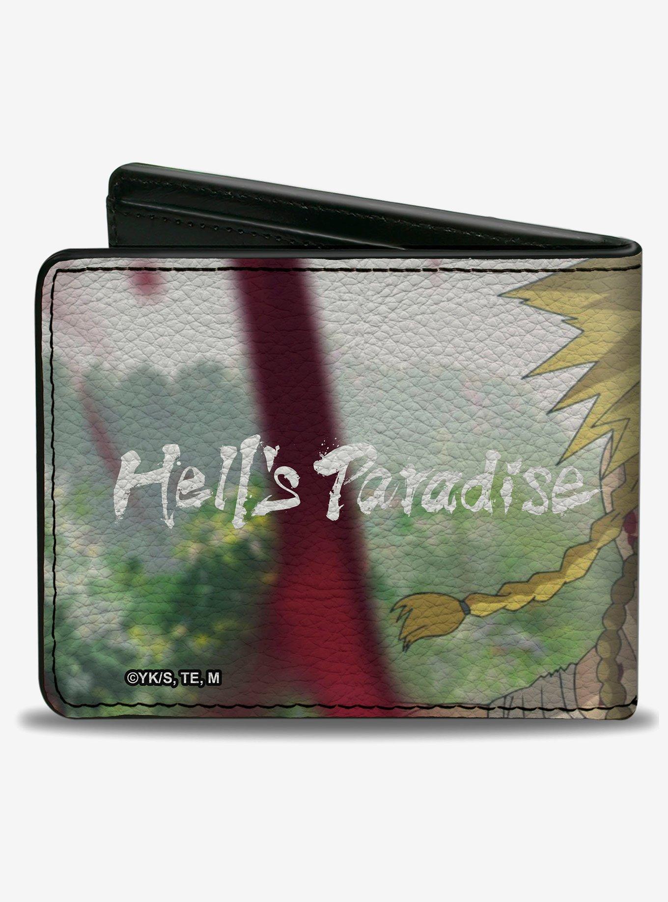 Hell's Paradise Aza Chobei Fighting Pose and Title Logo Bifold Wallet, , hi-res
