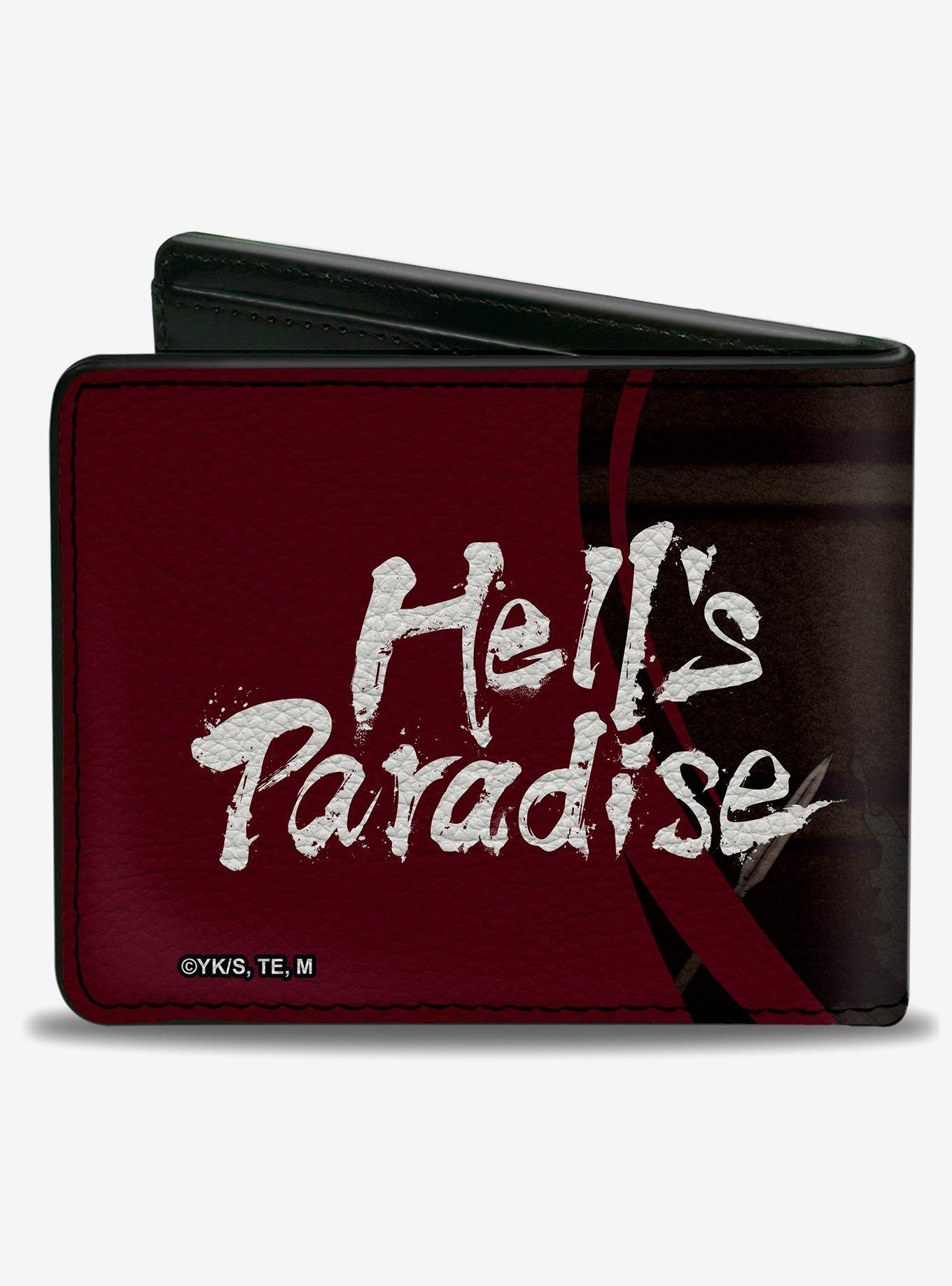Hell's Paradise Gabimaru with Sword Scene and Title Logo  Bifold Wallet, , hi-res