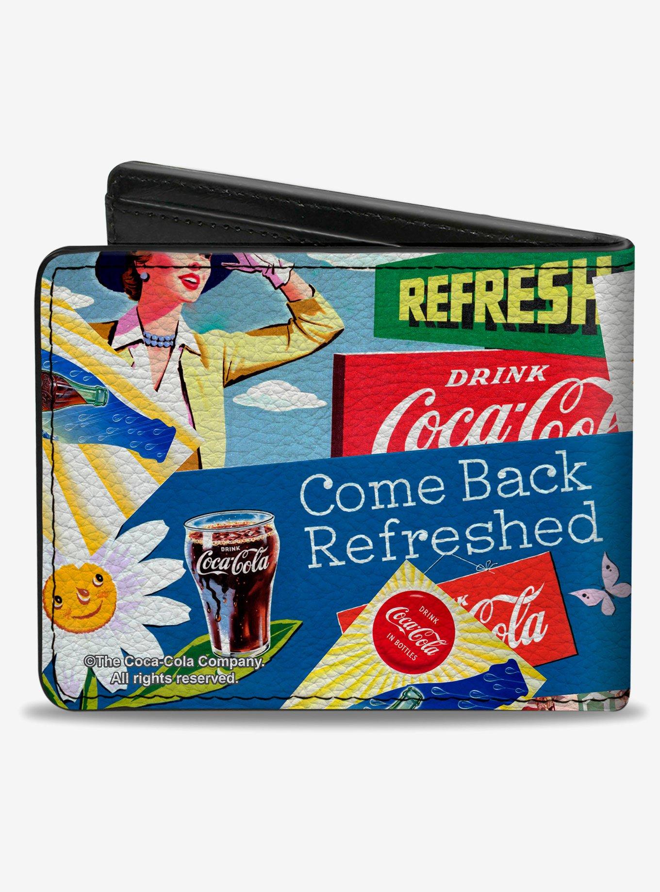 Coca-Cola Vintage Coca Cola Come Back Refreshed Ads and Icons Collage Bifold Wallet