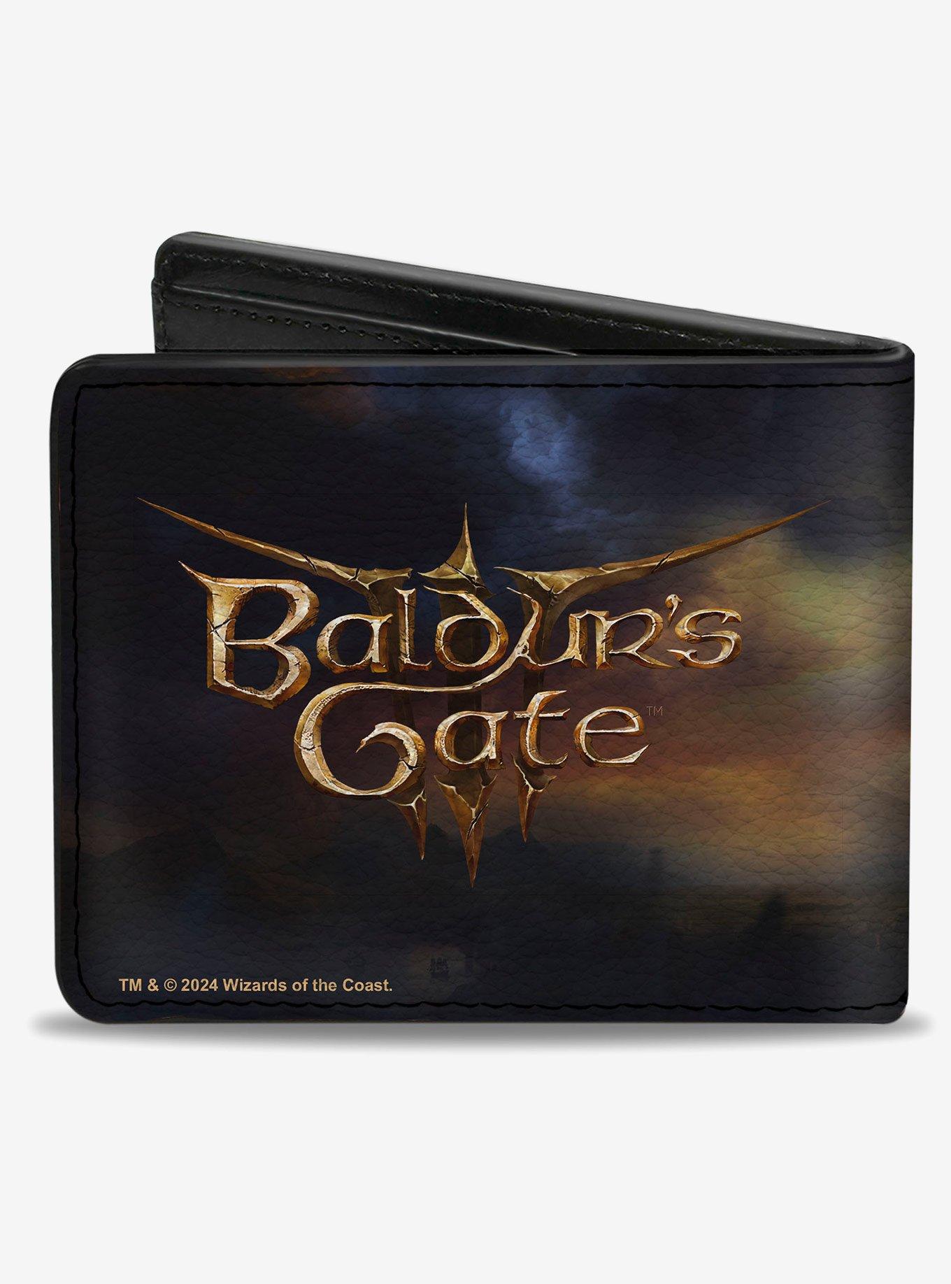 Baldur's Gate 3 Gale Magic Pose Scene and Title Logo Bifold Wallet