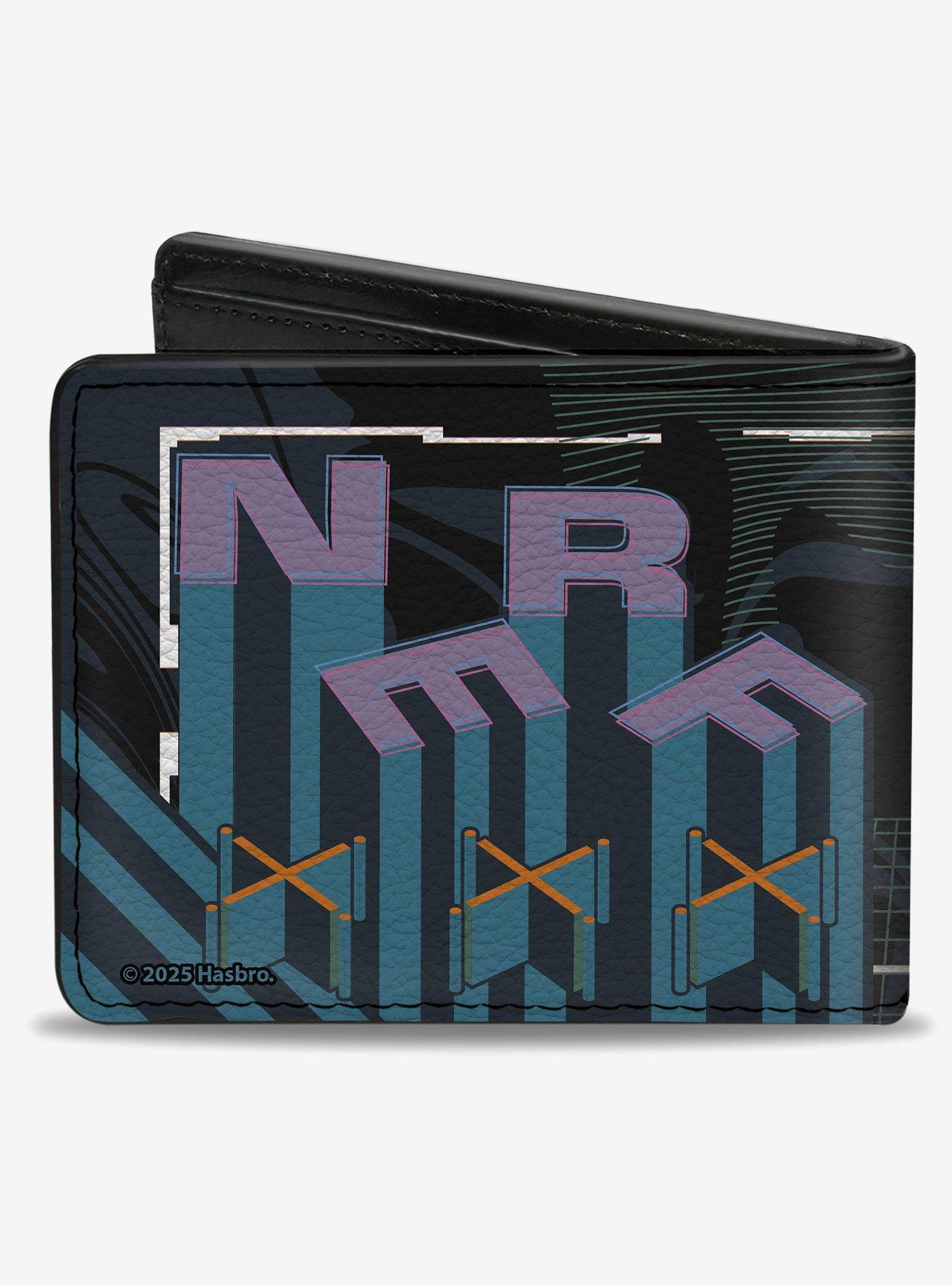 Nerf Logo and Text Collage Purple Bifold Wallet, , hi-res