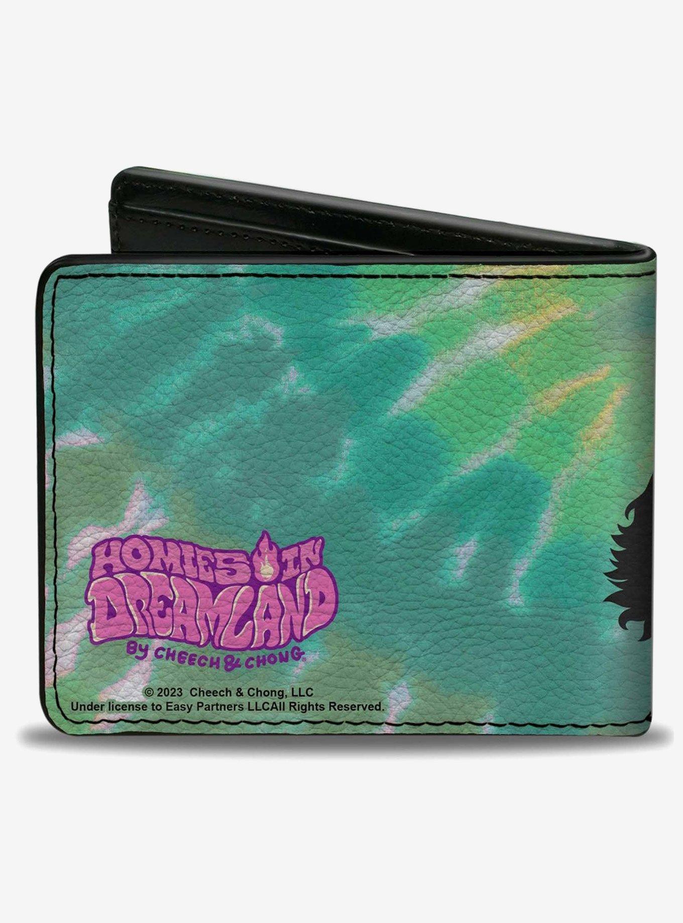 Cheech and Chong Homies in Dreamland Smoking Tie Dye Bifold Wallet, , hi-res