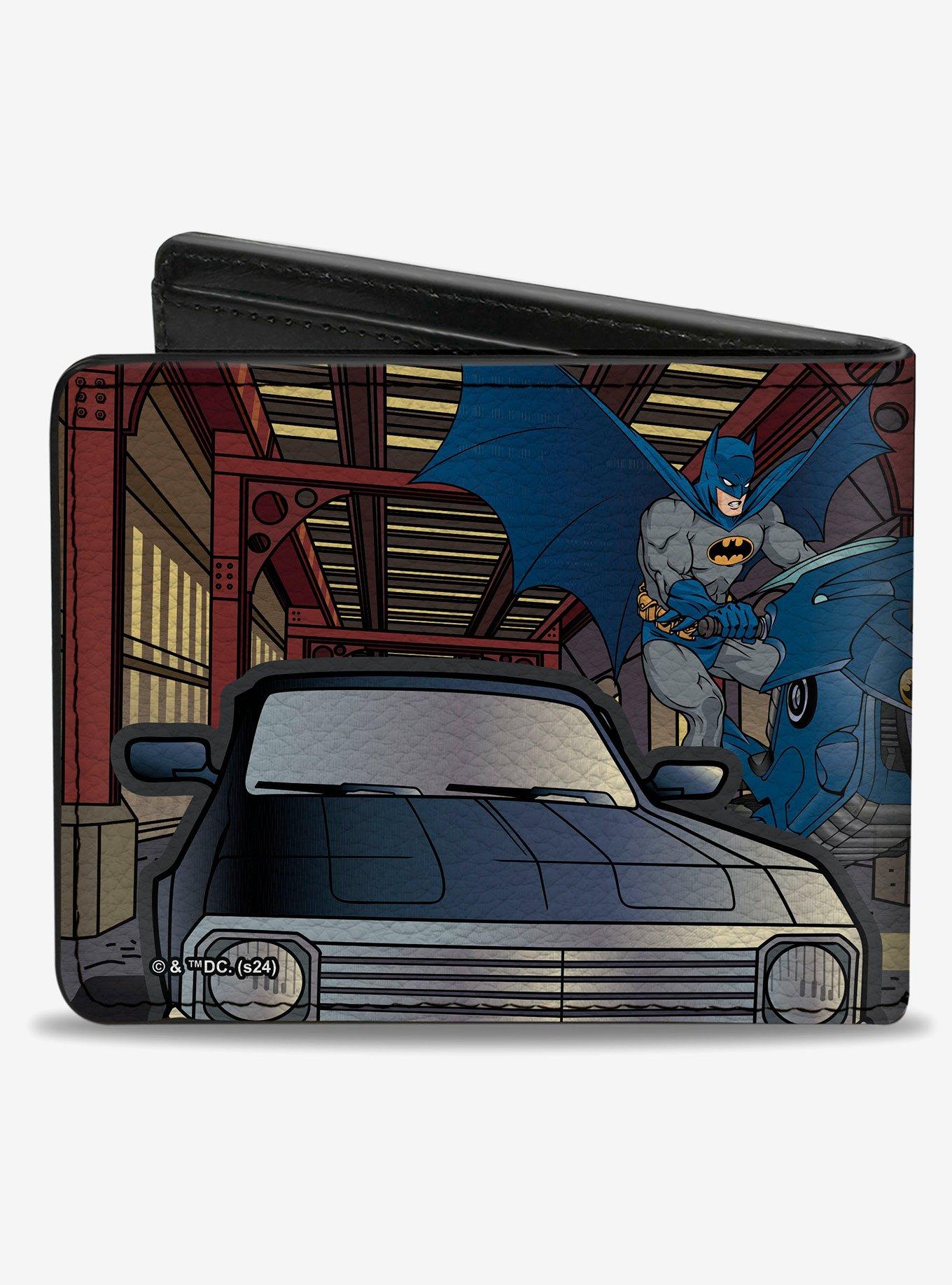 DC Comics Batman Chasing Joker On Motorcycle In Tunnel Scene Bifold Wallet