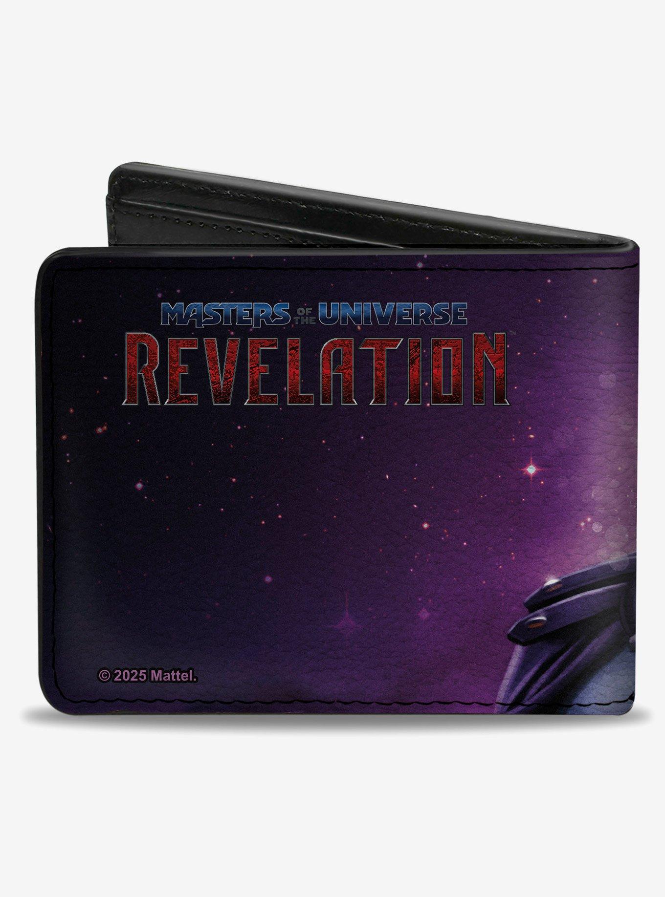 Masters of the Universe Revelation Skeletor Pose and Logo Galaxy Purples Bifold Wallet, , hi-res