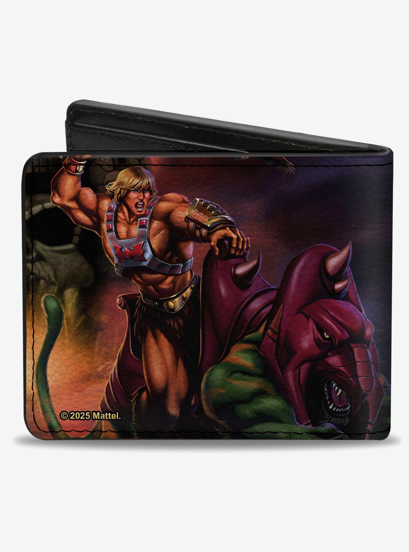 Masters of the Universe Revelation He Man and Battle Cat Pose and Logo Bifold Wallet