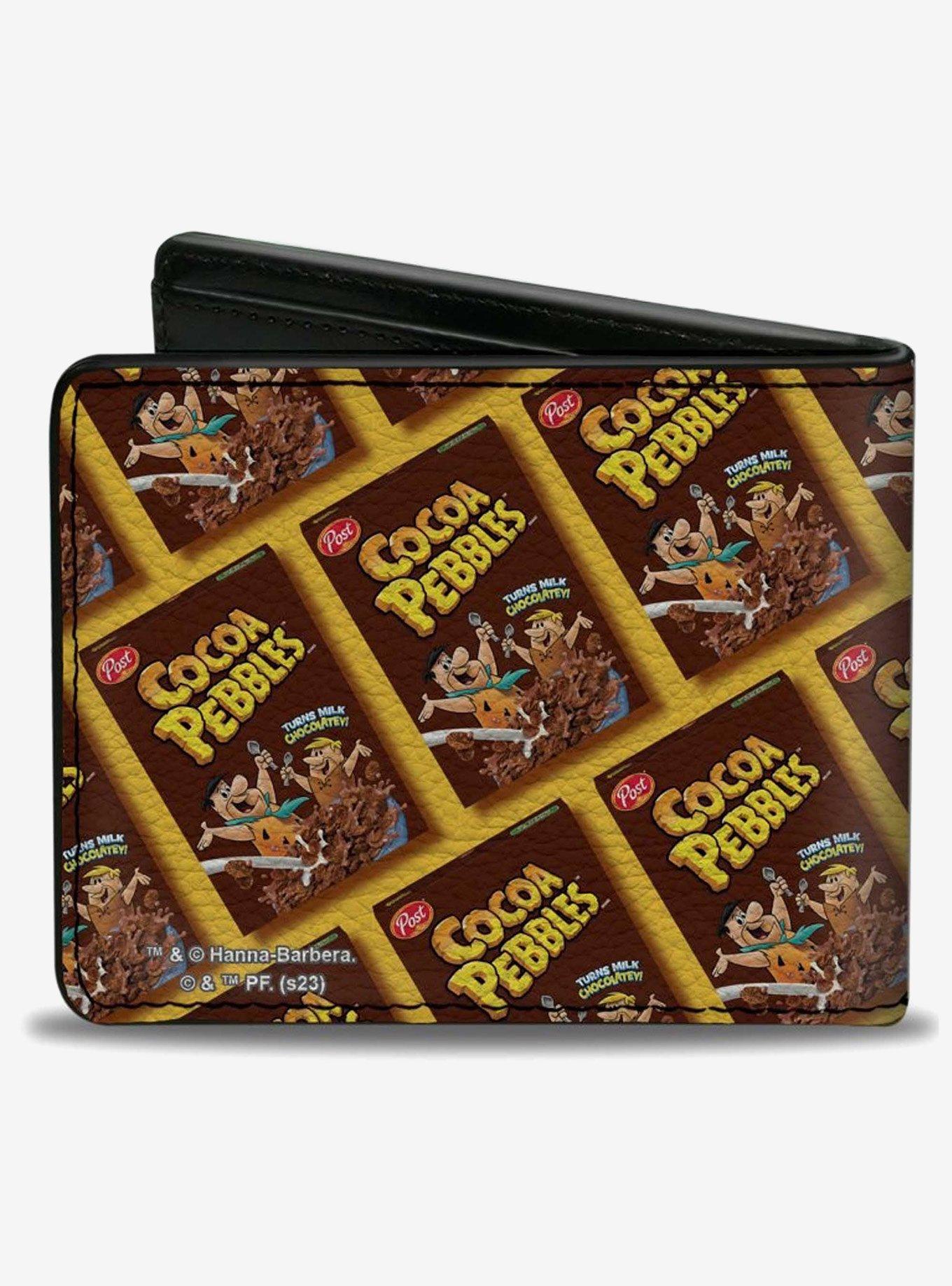 The Flintstones Cocoa Pebbles Fred and Barney Cereal Box Repeat Bifold Wallet, , hi-res