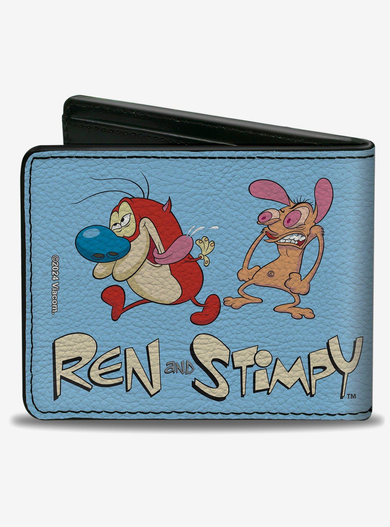 Ren and Stimpy Ren and Stimpy Fighting Scenes and Title Logo Bifold Wallet, , alternate