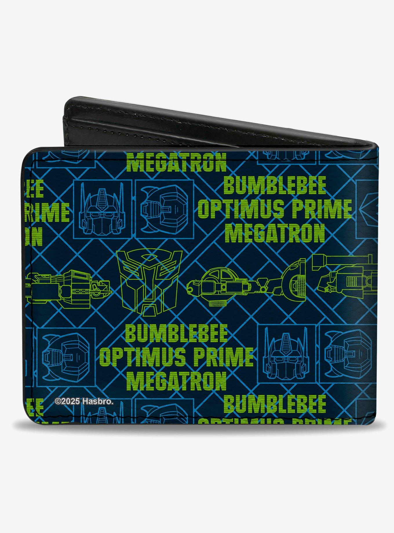Transformers Character Trio Text and Faces Bifold Wallet