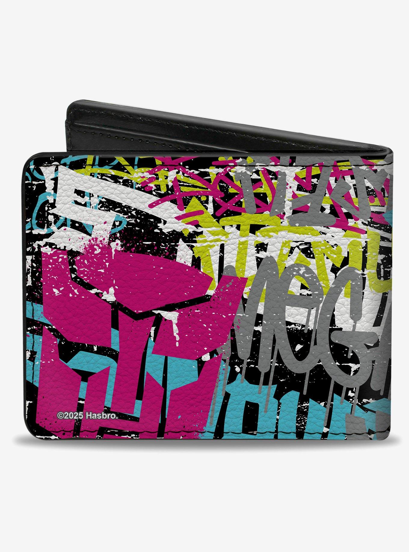 Transformers Icons and Names Graffiti Collage Bifold Wallet, , hi-res