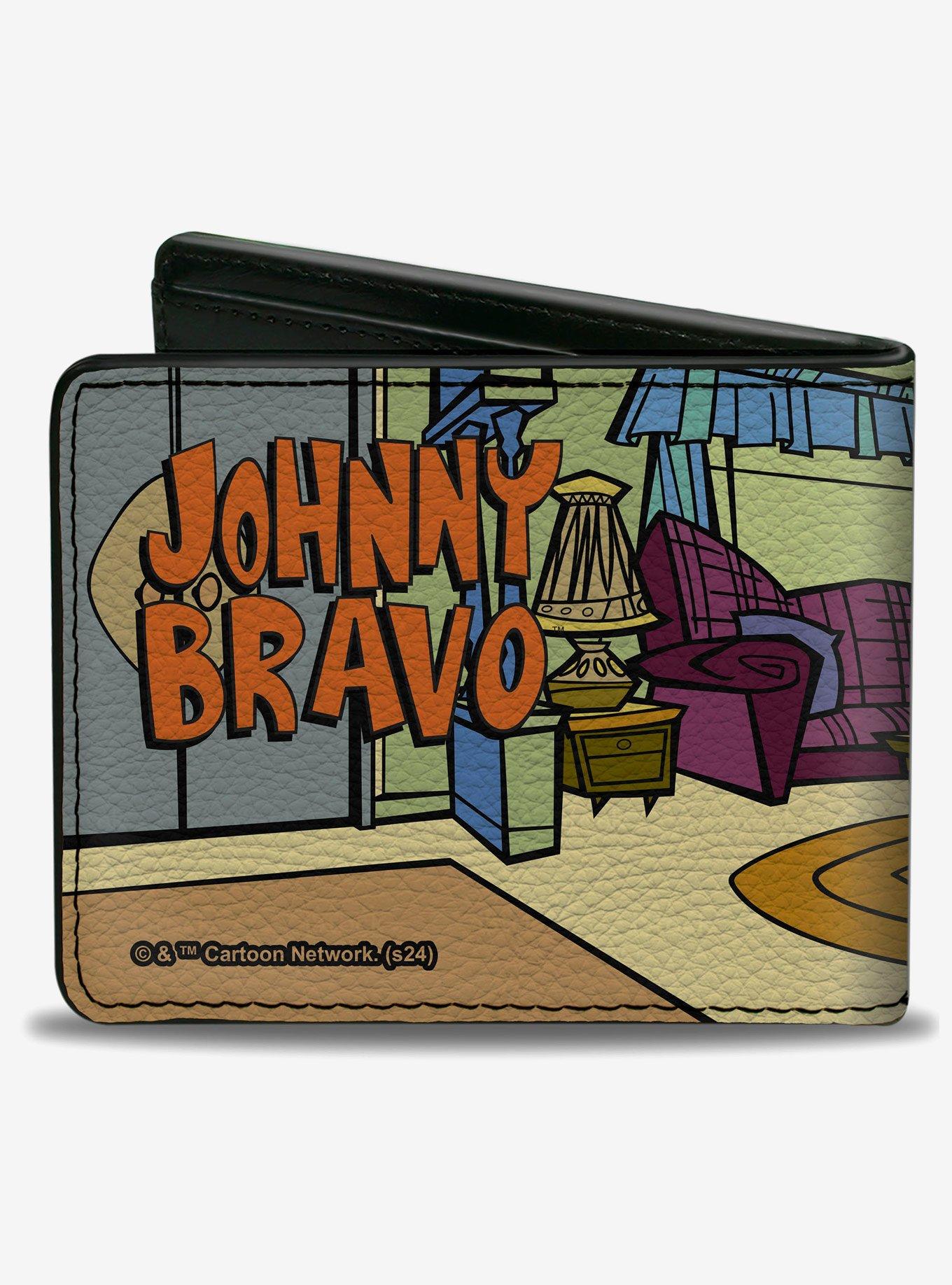 Johnny Bravo Living Room Flex Pose and Title Logo Bifold Wallet
