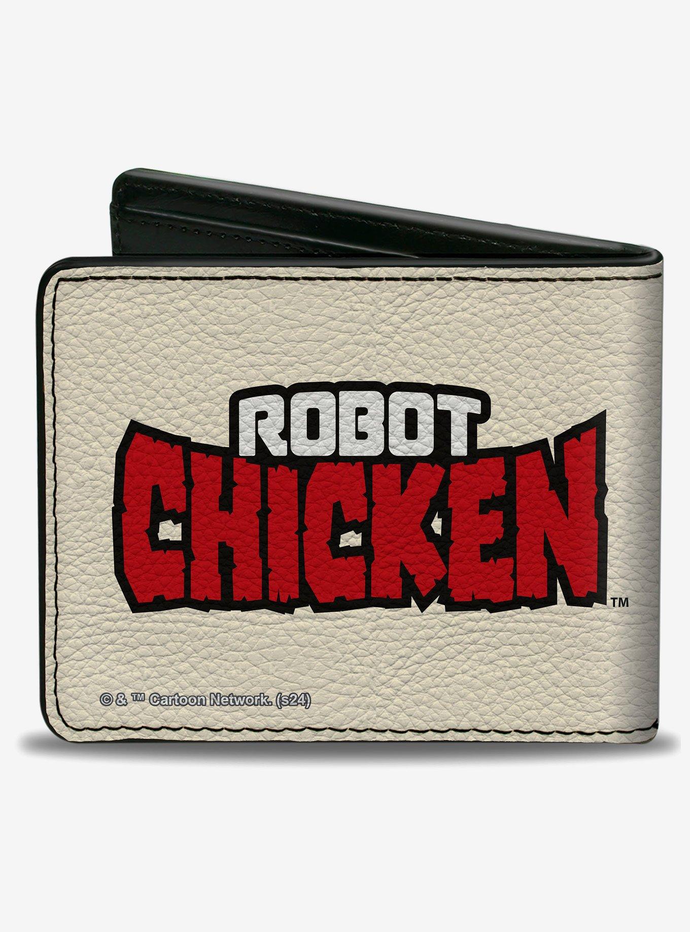 Robot Chicken Silhouette Chicken and Title Logo Ivory Bifold Wallet