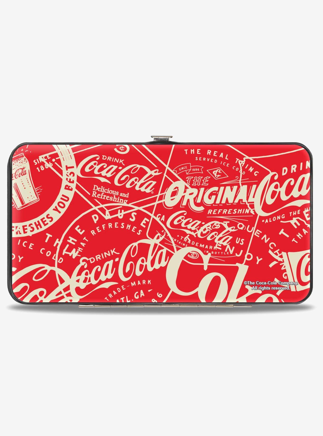Coca-Cola Vintage Coca Cola Coke Icons and Ad Logos Hinged Wallet, , hi-res