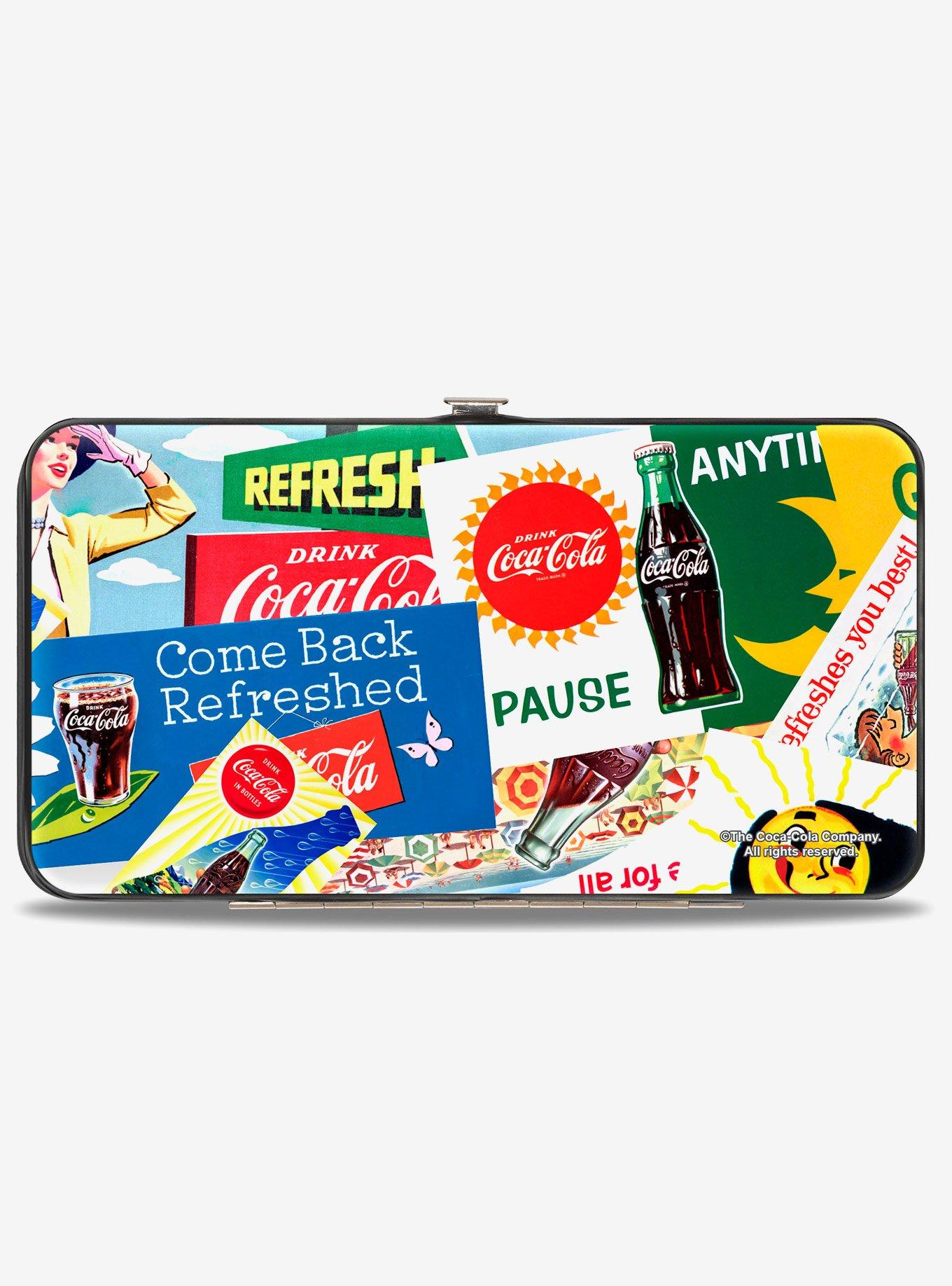 Coca-Cola Vintage Come Back Refreshed Ads and Icons Collage Hinged Wallet, , hi-res