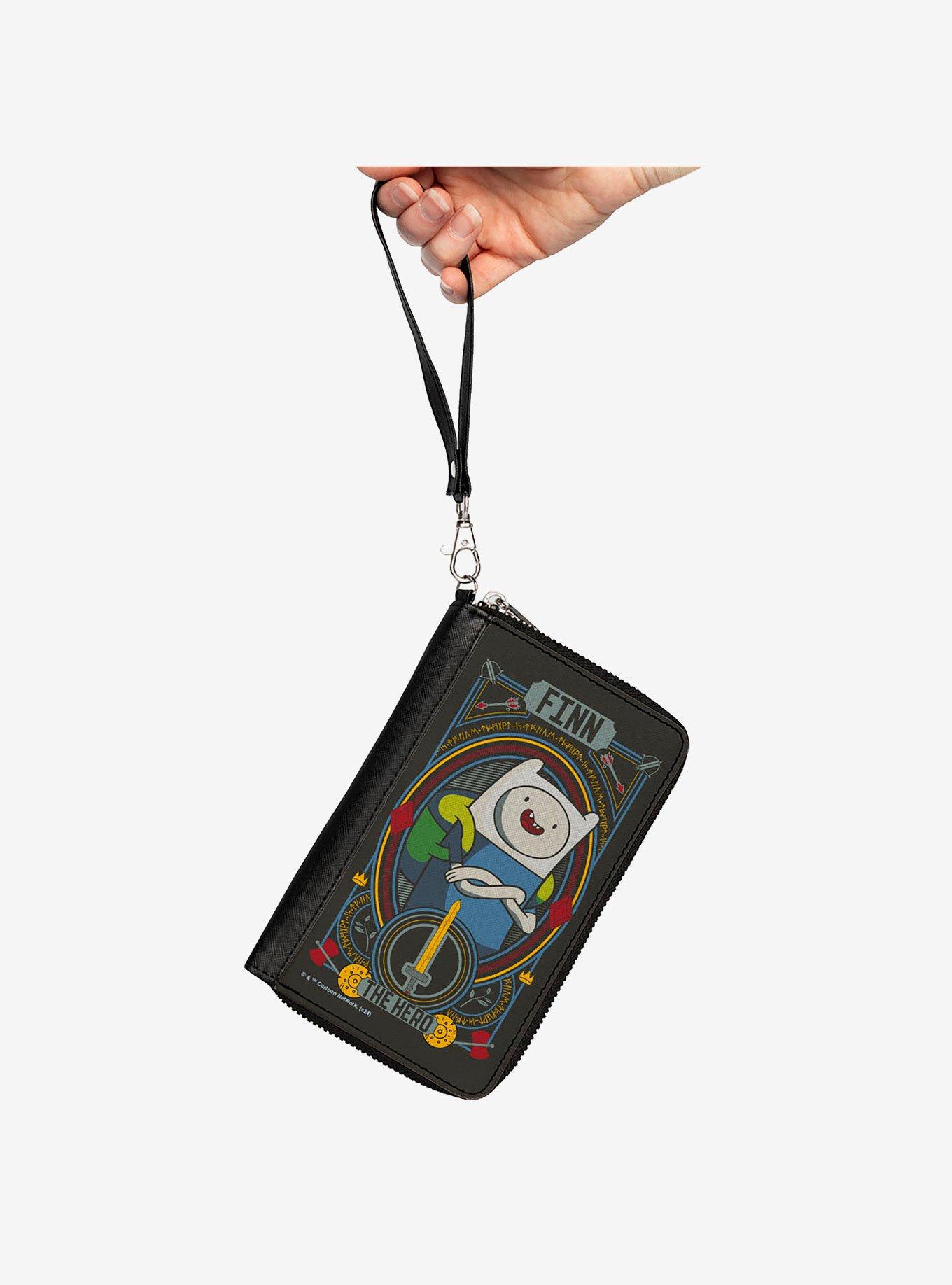 Adventure Time Finn the Hero Pose and Sword Icon/Multi Zip Around Wallet, , hi-res