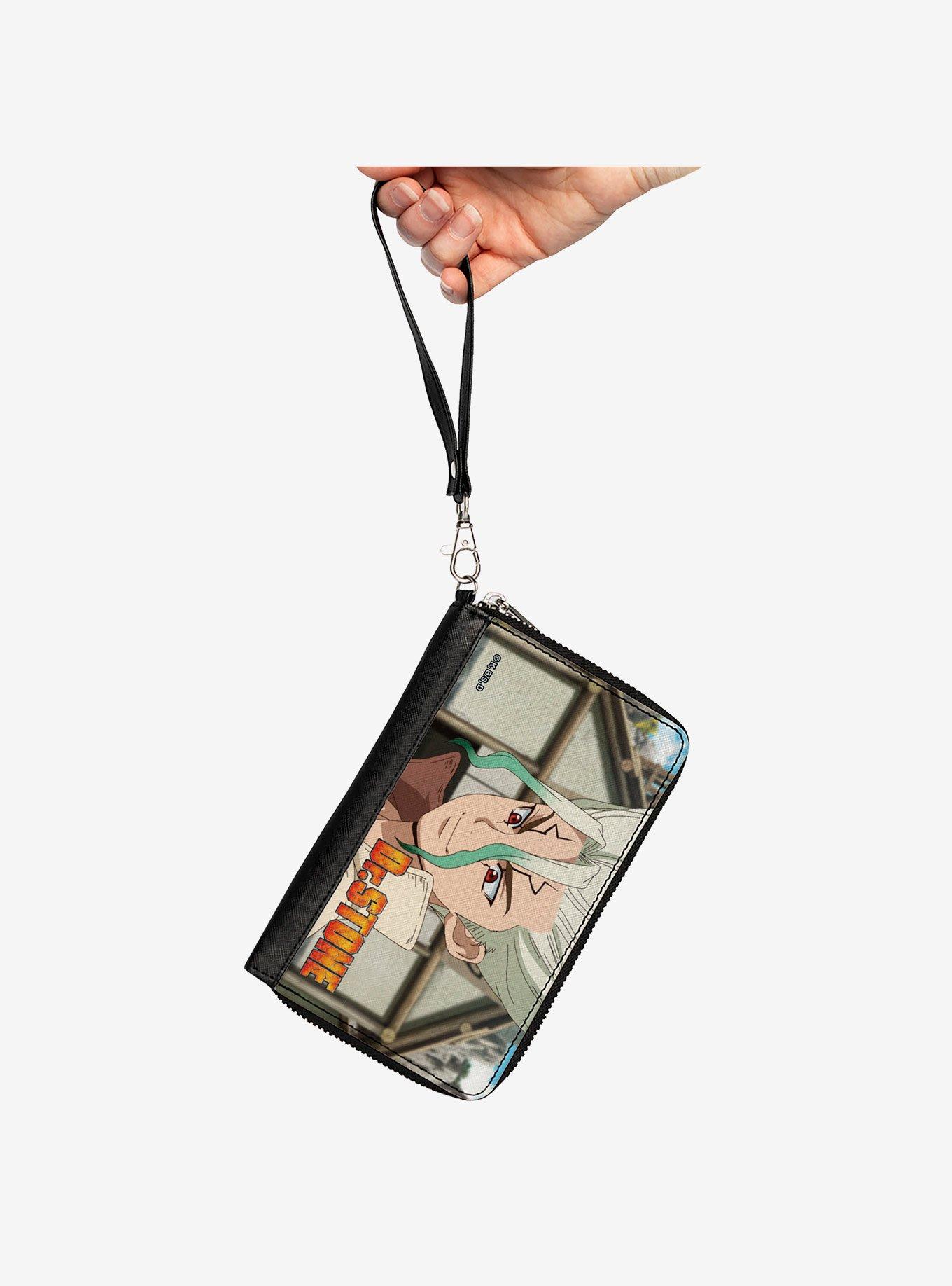 Dr. Stone Senku Ishigami Eyes Of Science Pose and Title Logo Zip Around Wallet, , hi-res