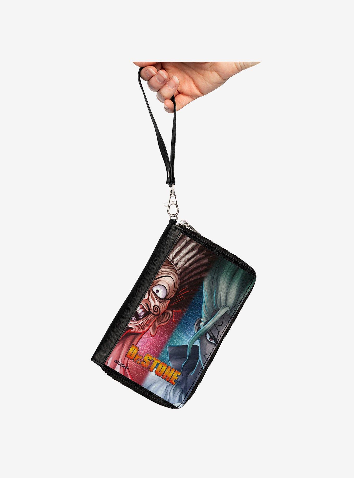 Dr. Stone Ibara Senku Split Pose and Title Logos Zip Around Wallet, , hi-res