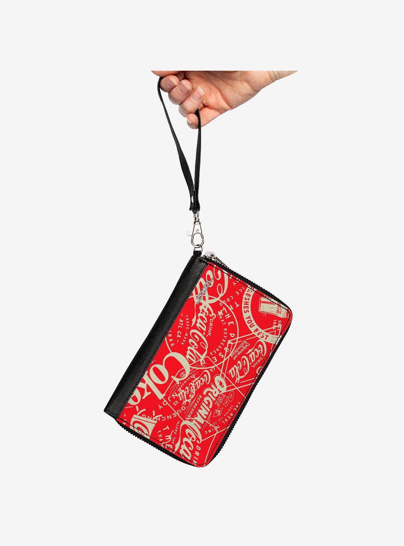Coca-Cola Vintage Coca Cola Coke Icons and Ad Logos Zip Around Wallet, , hi-res