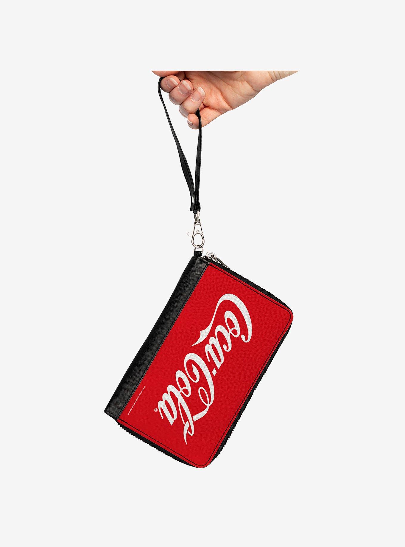 Coca-Cola Coca Cola Coke Script Logo Centered Zip Around Wallet, , hi-res